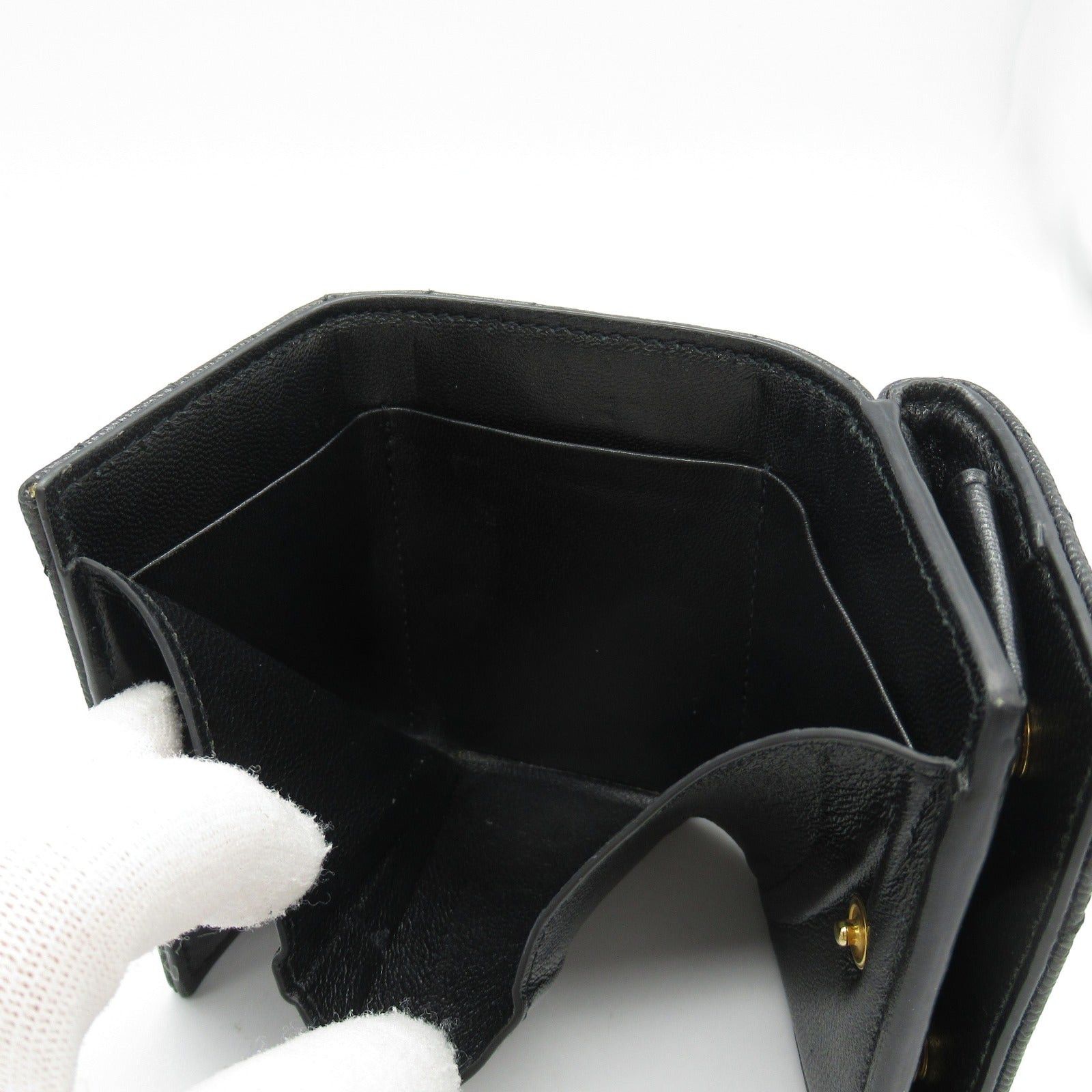 Yves Saint Laurent Yves Saint Laurent Origami Tiny Wallet Trifold Leather Black Size ONE SIZE - 6 Thumbnail