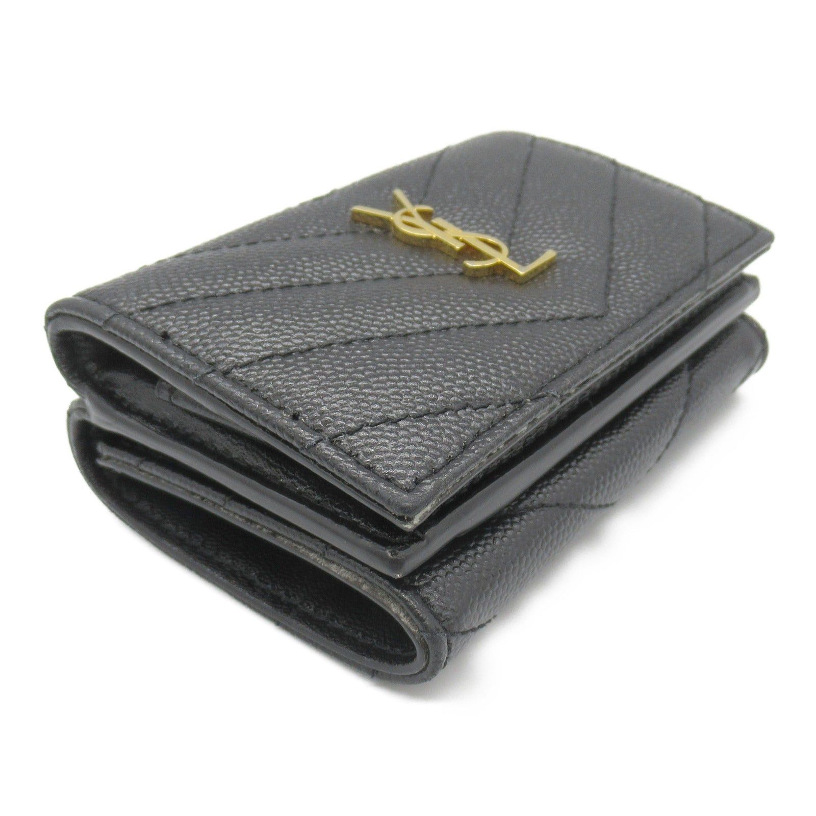 Yves Saint Laurent Yves Saint Laurent Origami Tiny Wallet Trifold Leather Black Size ONE SIZE - 3 Thumbnail