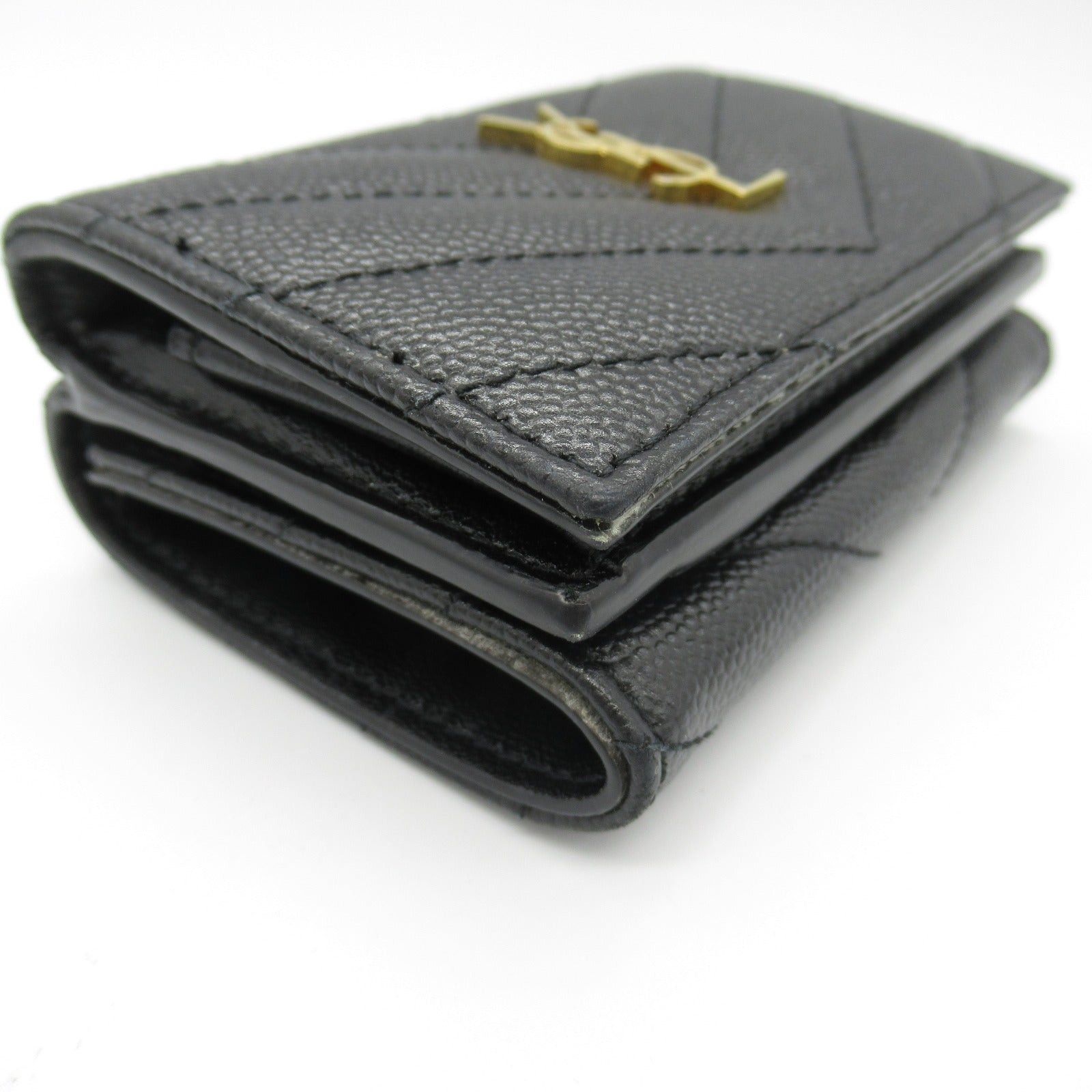 Yves Saint Laurent Yves Saint Laurent Origami Tiny Wallet Trifold Leather Black Size ONE SIZE - 8 Thumbnail