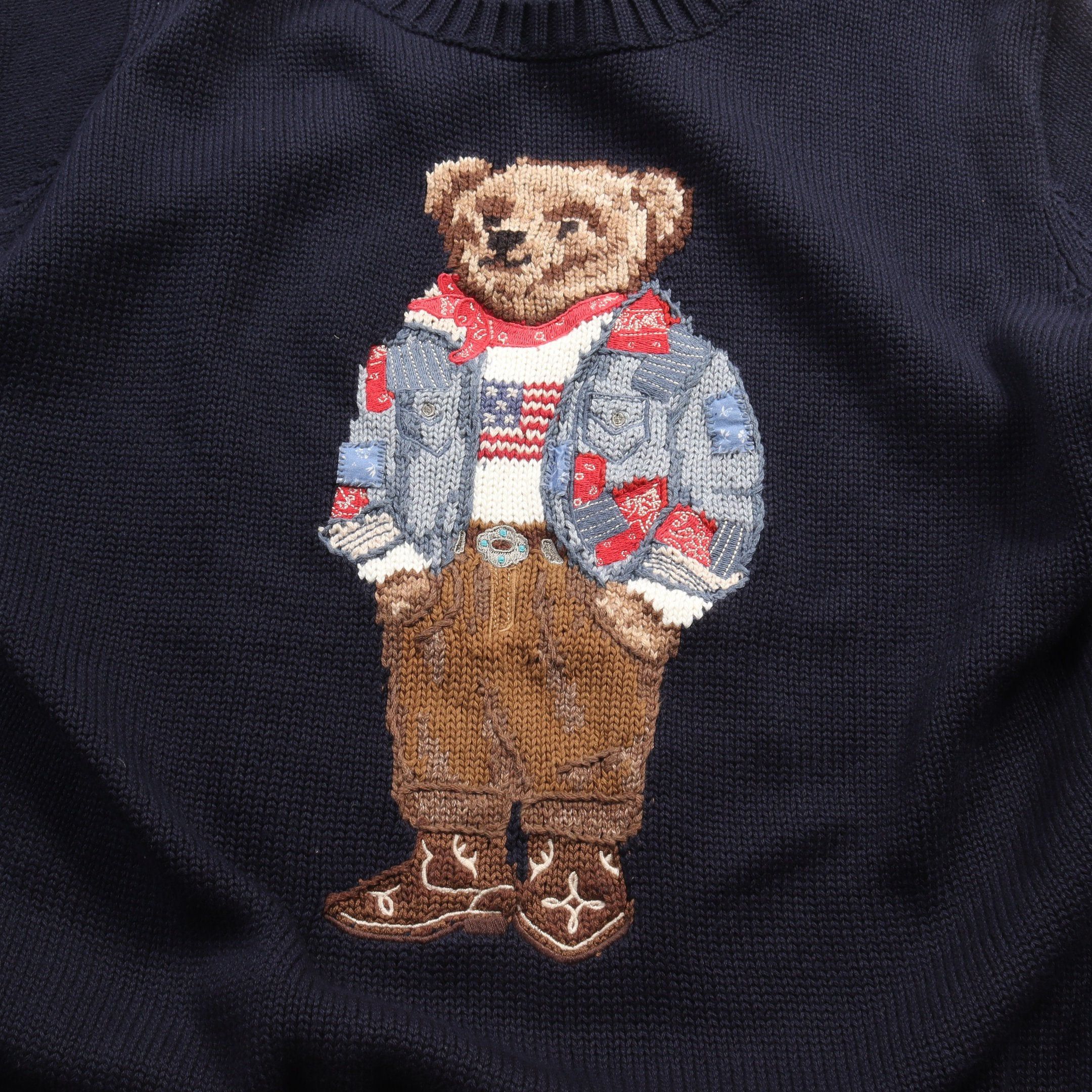 Ralph Lauren Ralph Lauren Polo Bear Sweater Knit Cotton Navy Size ONE SIZE - 6 Thumbnail