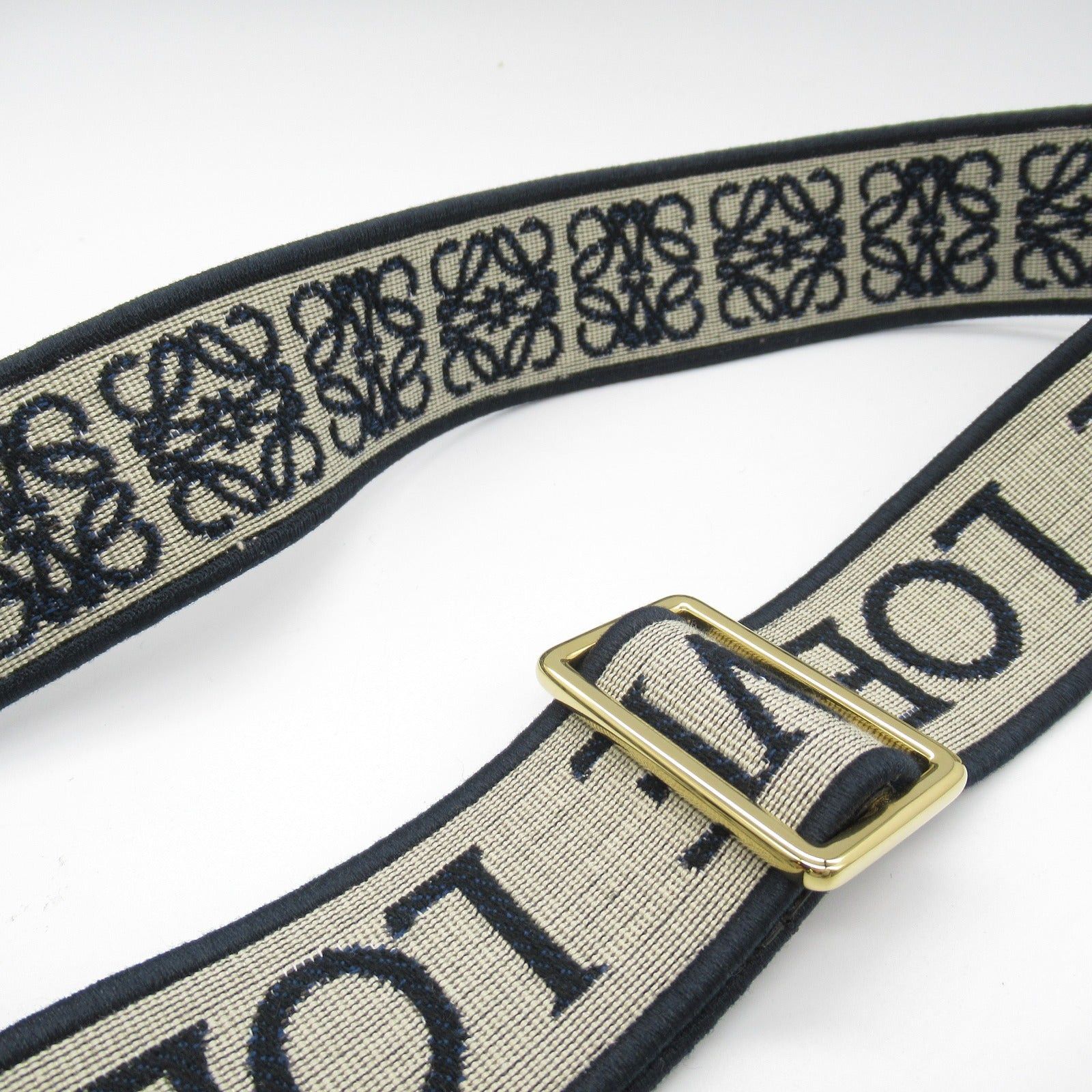 Loewe Loewe Anagram Shoulder Strap Leather Jacquard Navy Size ONE SIZE - 4 Thumbnail