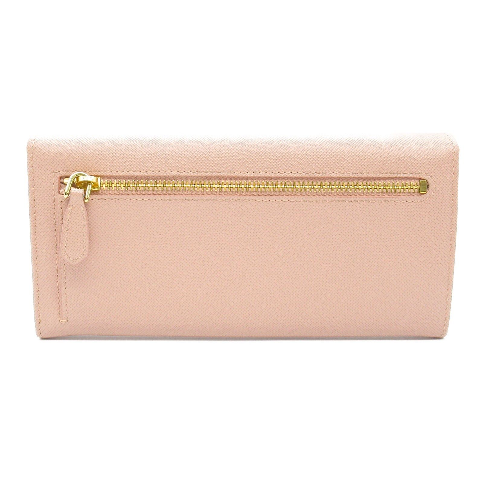 Prada Prada Bi-Fold Long Wallet Zip Saffiano Leather Pink Size ONE SIZE - 2 Thumbnail