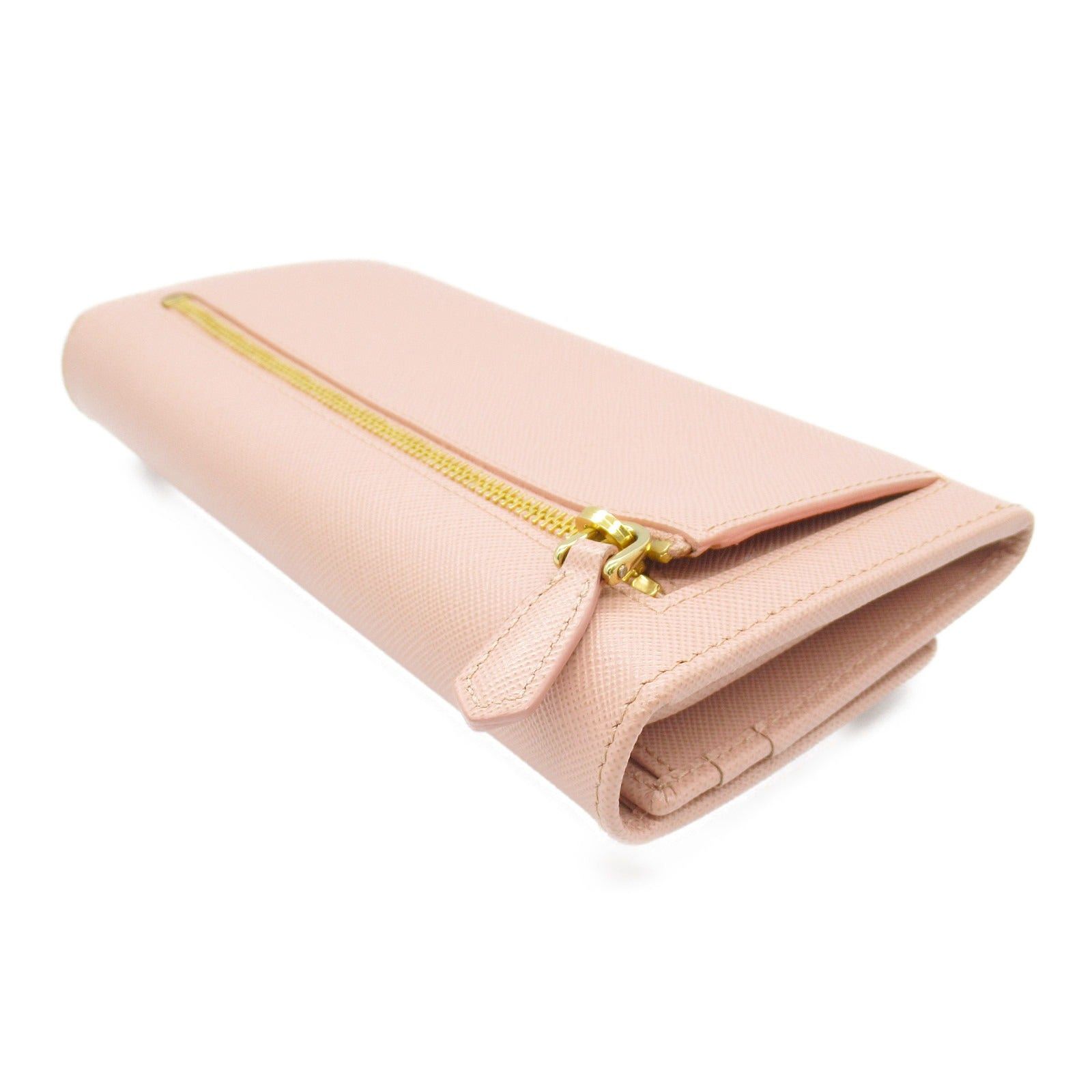Prada Prada Bi-Fold Long Wallet Zip Saffiano Leather Pink Size ONE SIZE - 4 Thumbnail