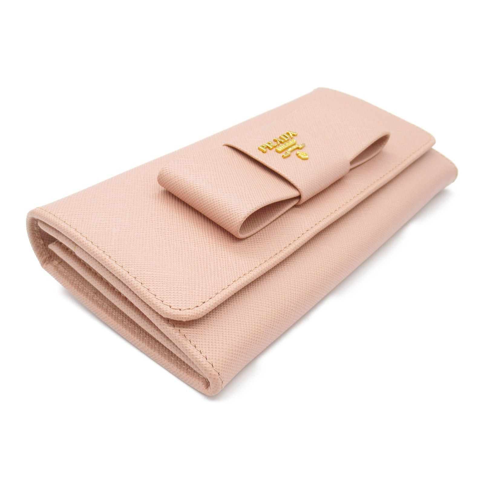 Prada Prada Bi-Fold Long Wallet Zip Saffiano Leather Pink Size ONE SIZE - 3 Thumbnail