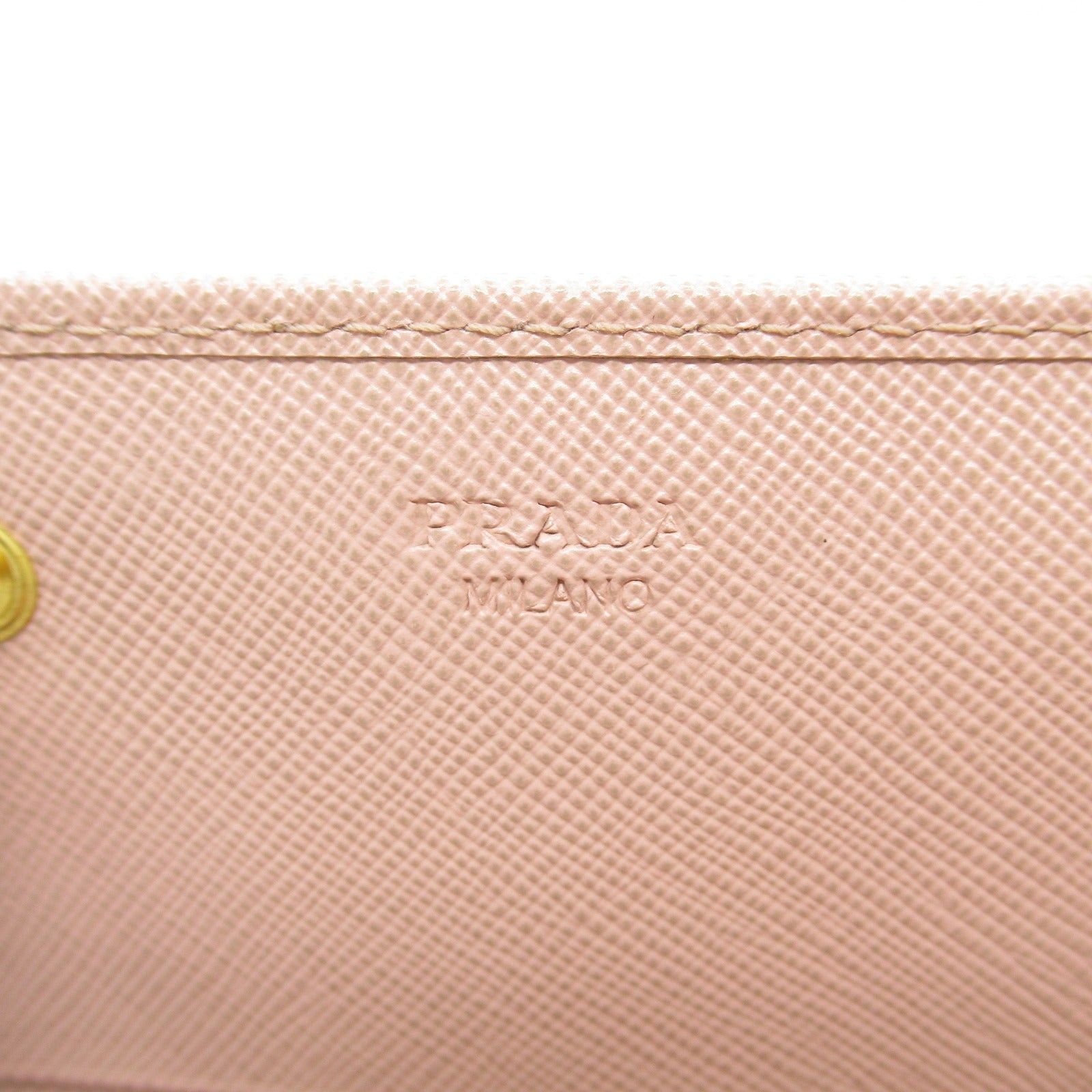 Prada Prada Bi-Fold Long Wallet Zip Saffiano Leather Pink Size ONE SIZE - 6 Thumbnail