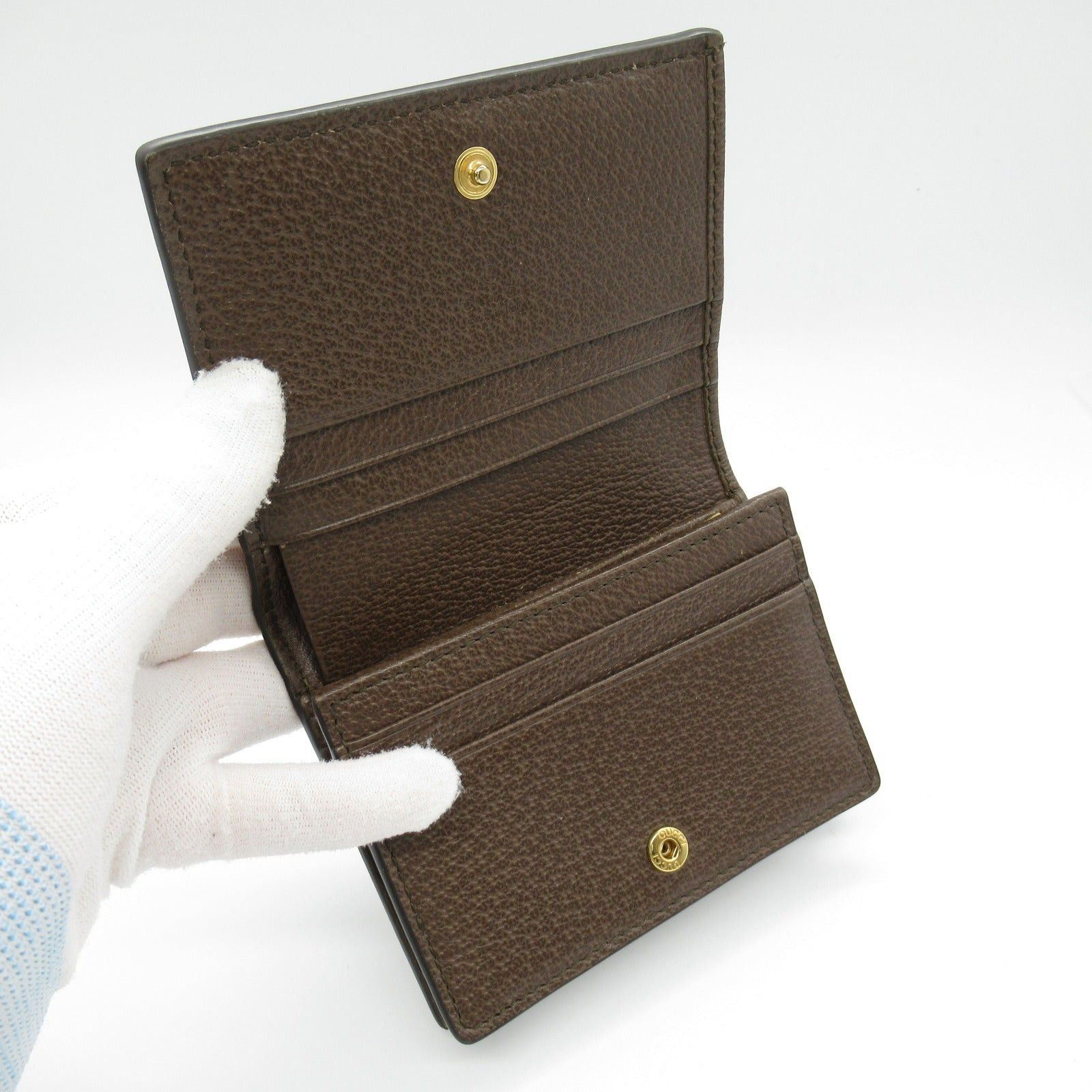Gucci Gucci Double G Bi-Fold Wallet Coated Canvas Leather Beige Size ONE SIZE - 5 Thumbnail