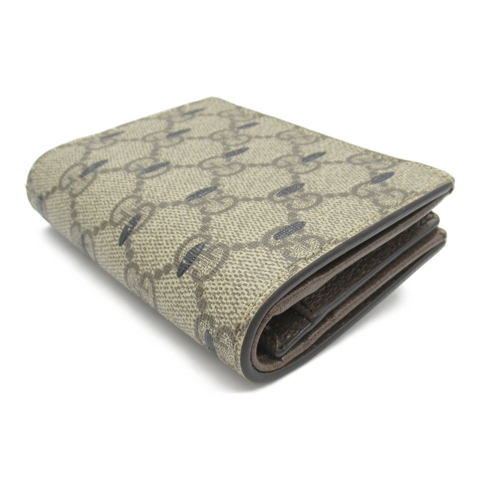Gucci Gucci Double G Bi-Fold Wallet Coated Canvas Leather Beige Size ONE SIZE - 4 Thumbnail