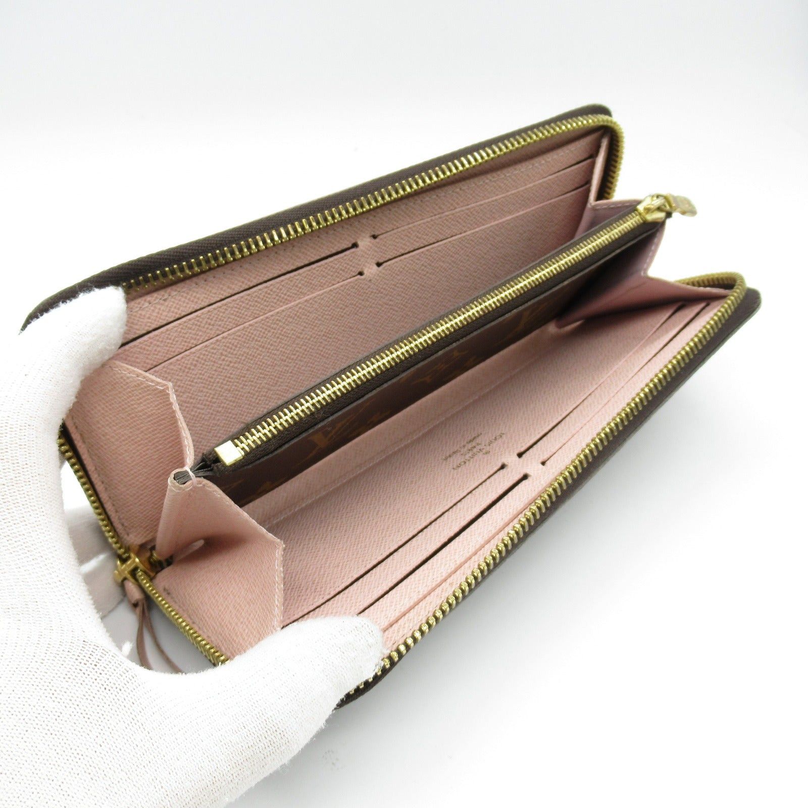 Louis Vuitton Louis Vuitton Portefeuille Clemence Round Long Wallet Zipper Coated Canvas Monogram Brown Rose Ballerine Size ONE SIZE - 5 Thumbnail