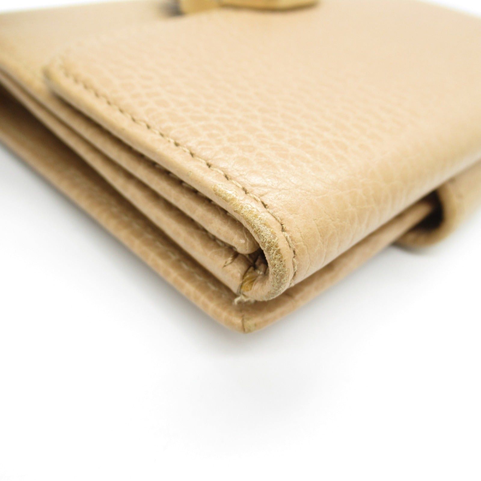 Gucci Gucci Interlocking G Double Hook Wallet Leather Beige Size ONE SIZE - 10 Thumbnail