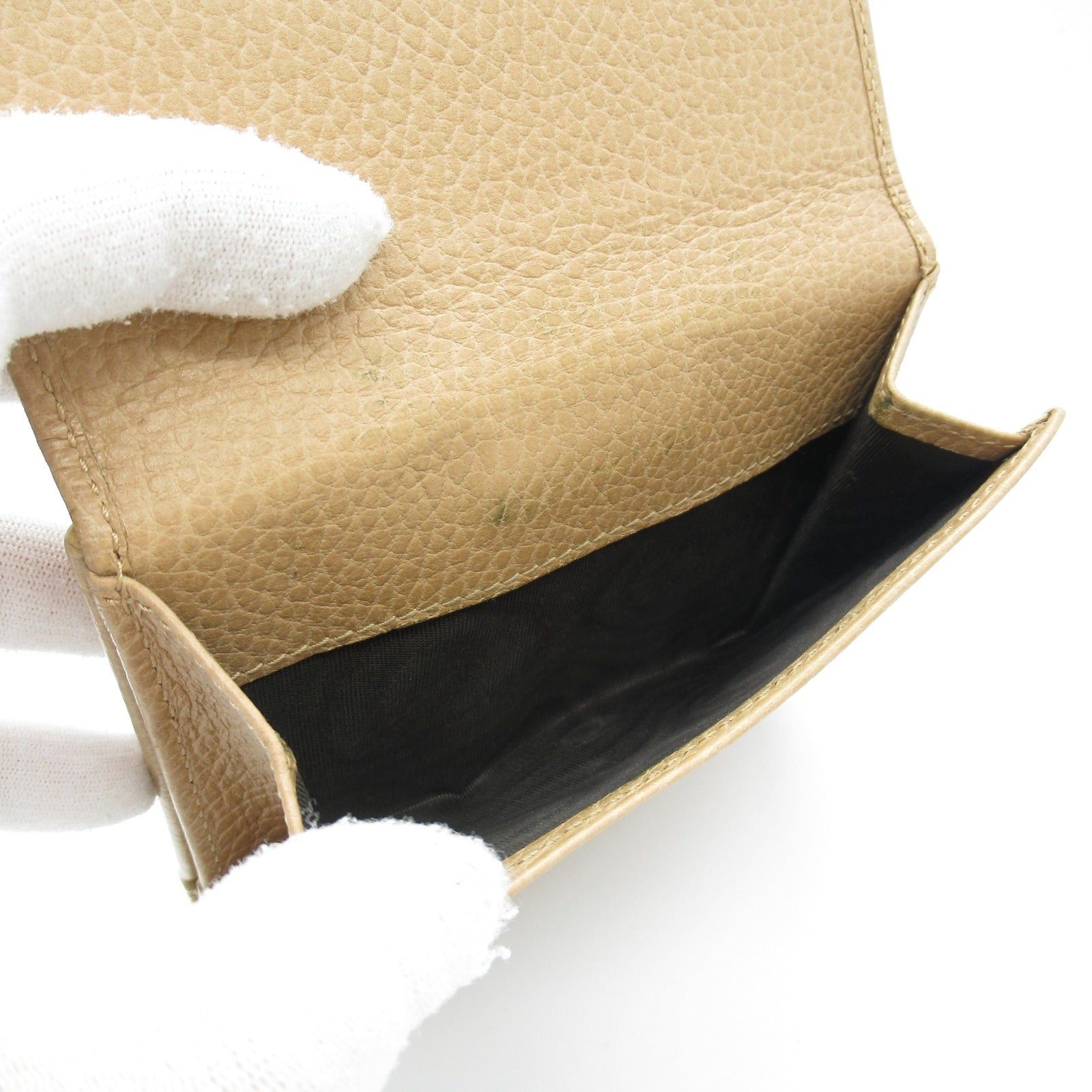 Gucci Gucci Interlocking G Double Hook Wallet Leather Beige Size ONE SIZE - 7 Thumbnail