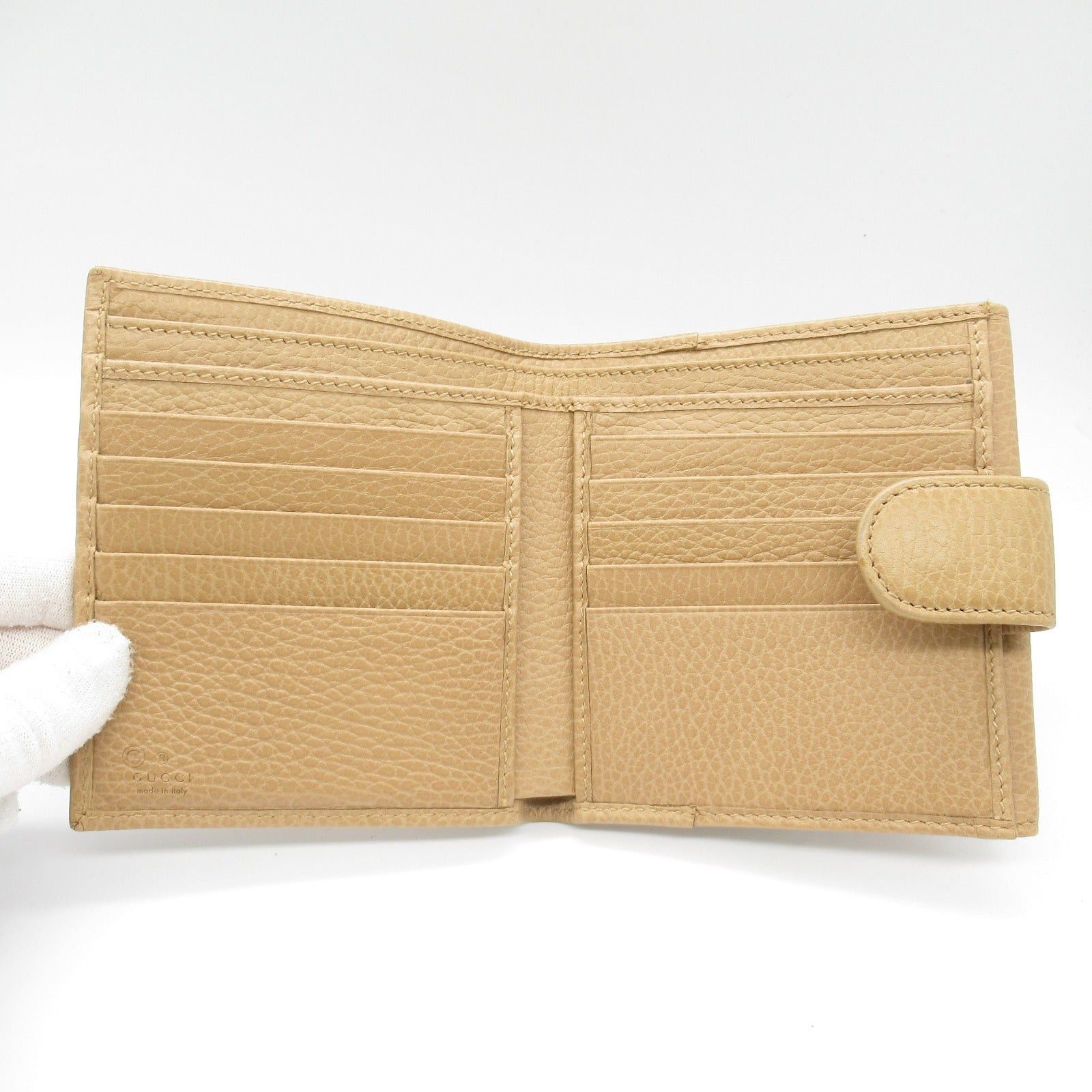 Gucci Gucci Interlocking G Double Hook Wallet Leather Beige Size ONE SIZE - 5 Thumbnail