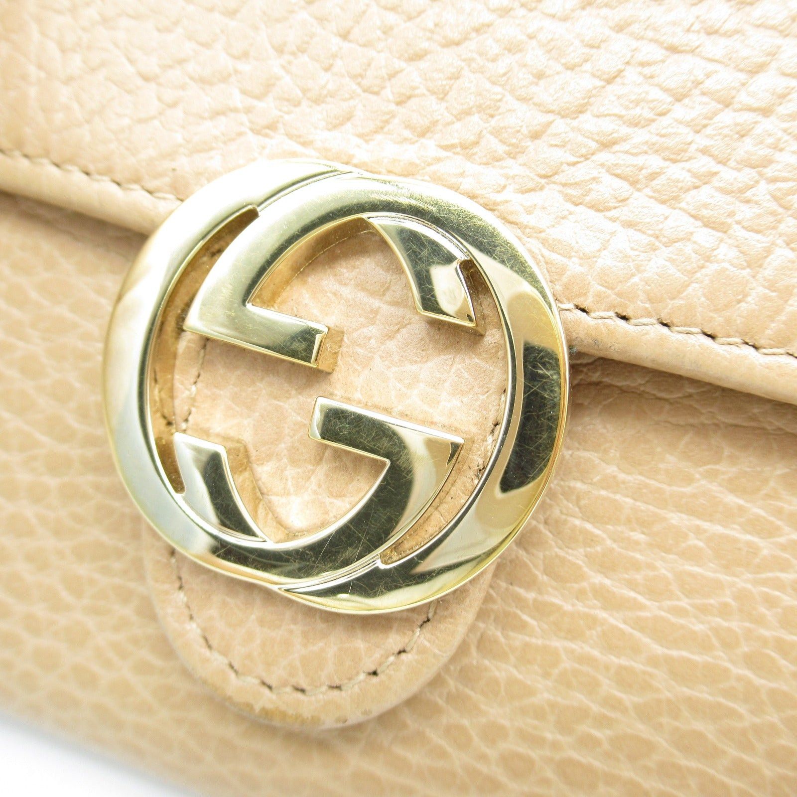 Gucci Gucci Interlocking G Double Hook Wallet Leather Beige Size ONE SIZE - 8 Thumbnail