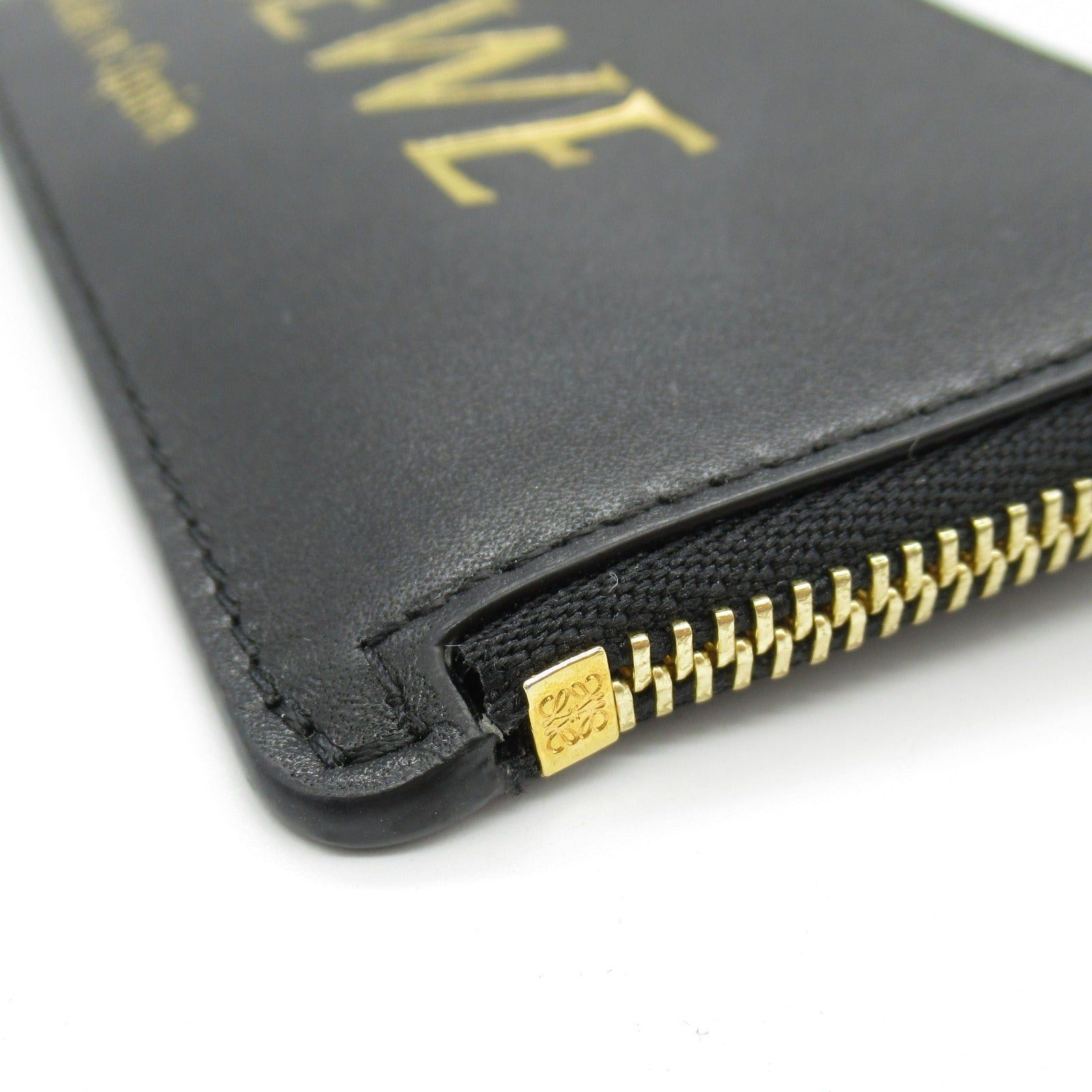 Loewe Loewe Emboss Coin Card Holder Purse Leather Black Size ONE SIZE - 7 Thumbnail