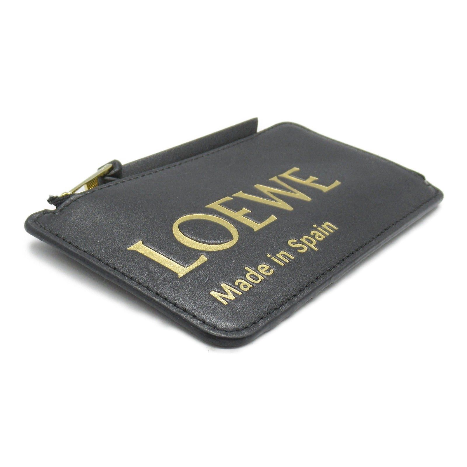 Loewe Loewe Emboss Coin Card Holder Purse Leather Black Size ONE SIZE - 3 Thumbnail
