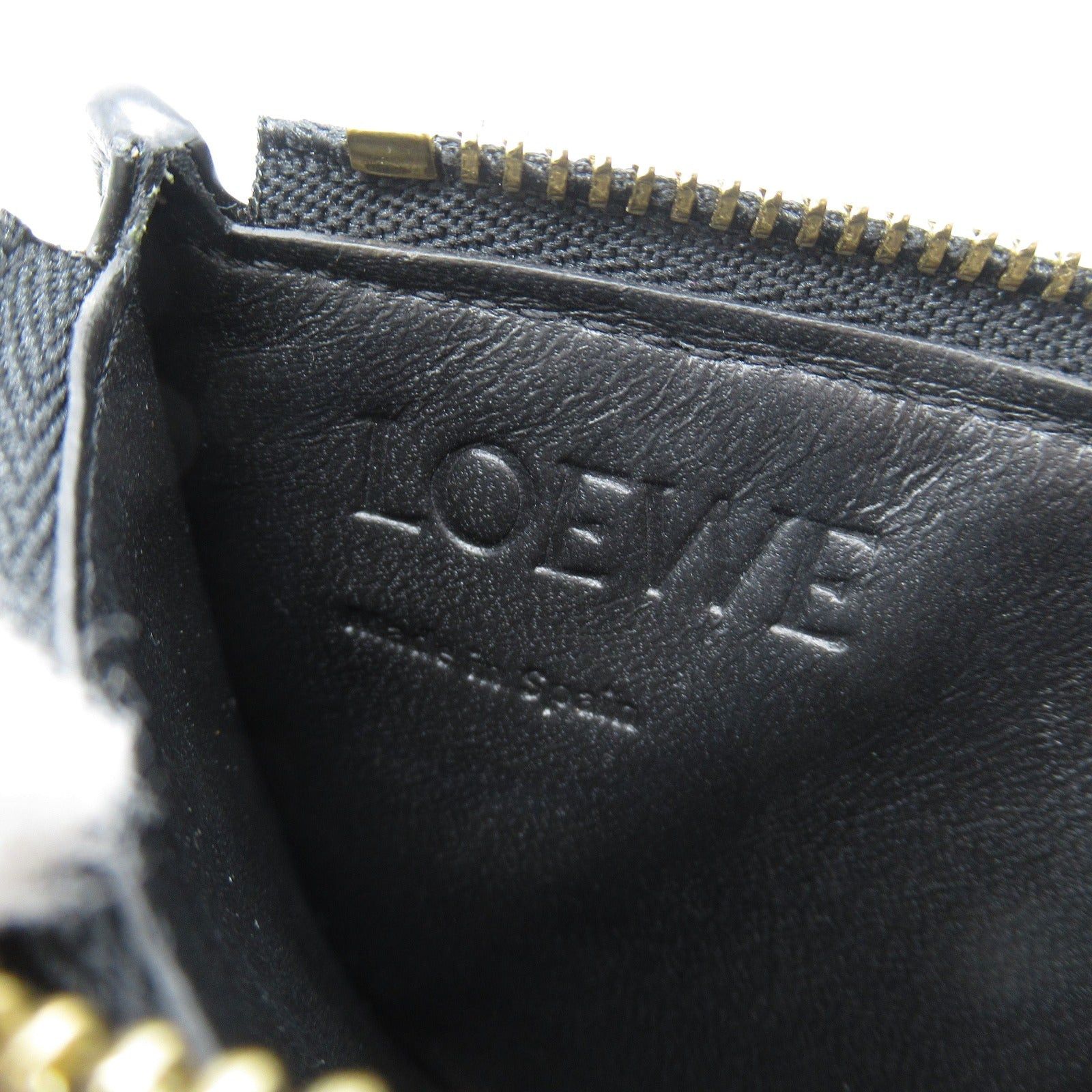 Loewe Loewe Emboss Coin Card Holder Purse Leather Black Size ONE SIZE - 6 Thumbnail