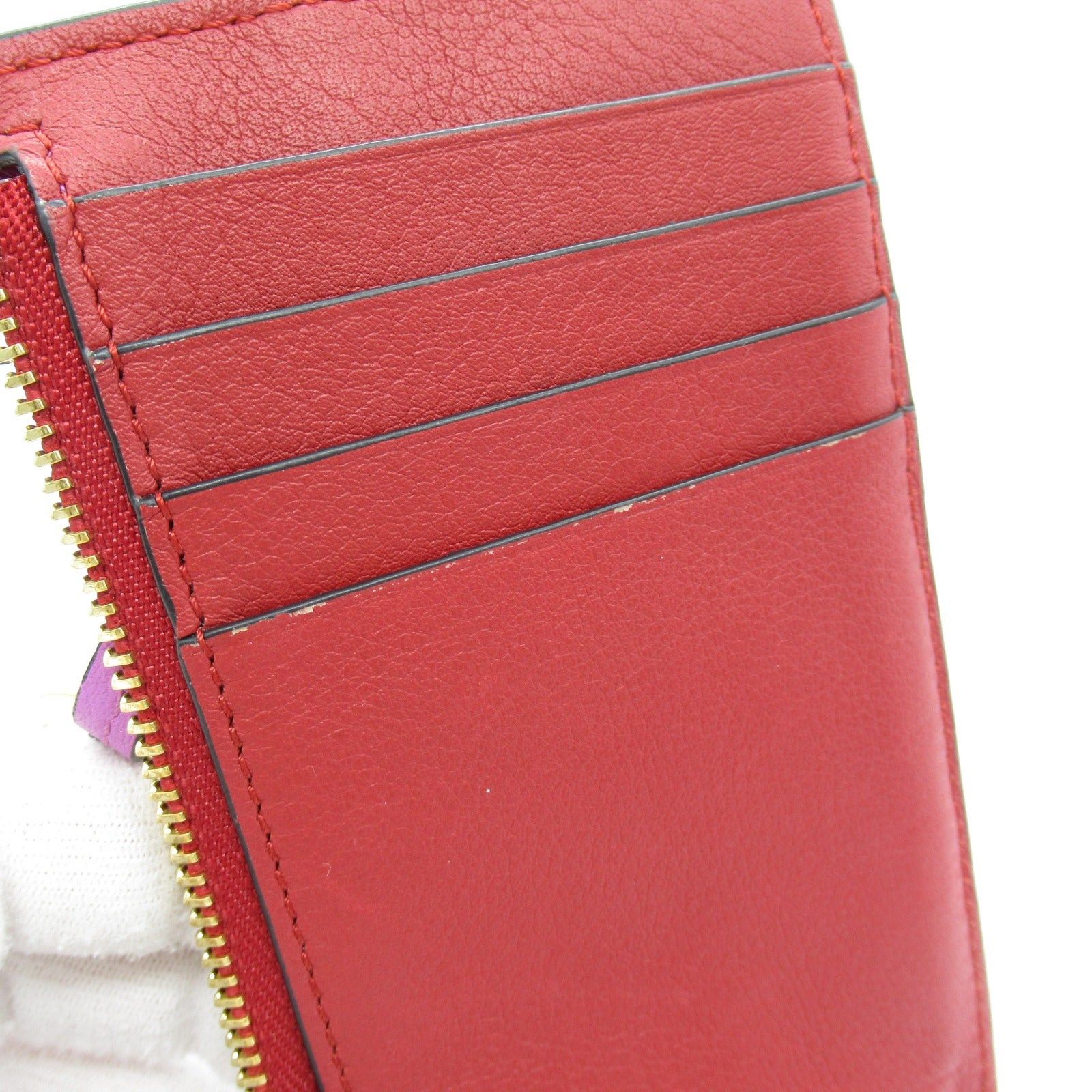 Loewe Loewe Anagram Coin Card Holder Purse Lambskin (Sheepskin) Red Size ONE SIZE - 8 Thumbnail