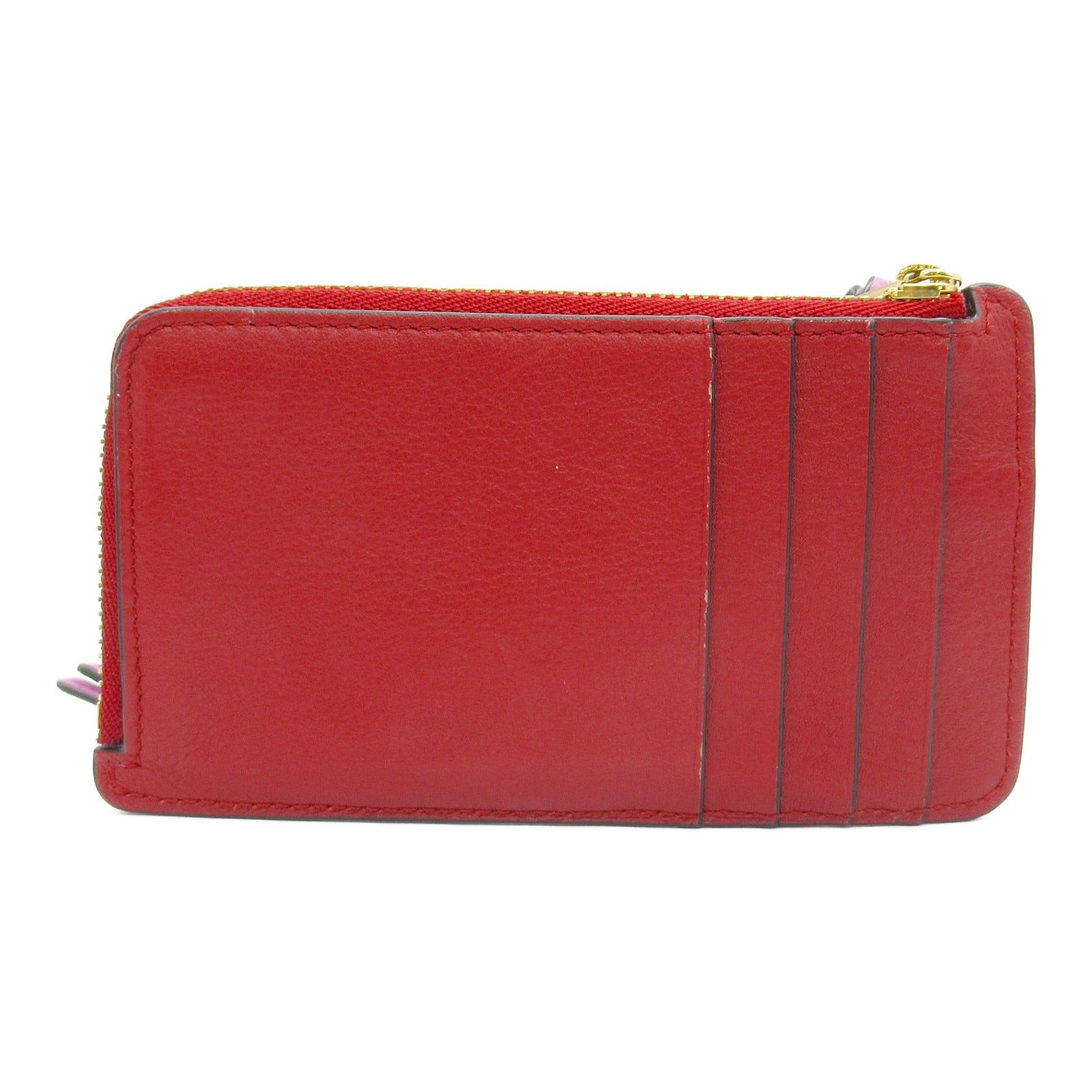 Store LOEWE Coin Case Anagram Mini Wallet Red Leather