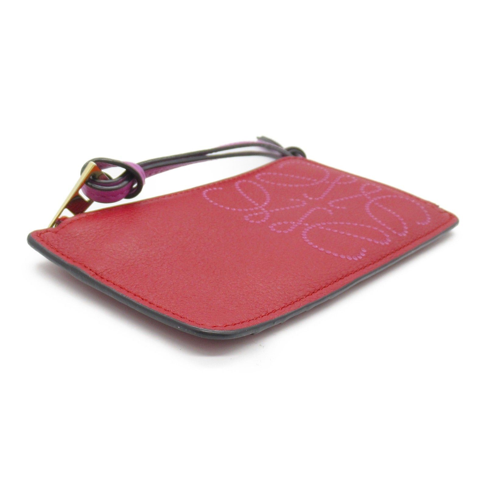 Loewe Loewe Anagram Coin Card Holder Purse Lambskin (Sheepskin) Red Size ONE SIZE - 3 Thumbnail