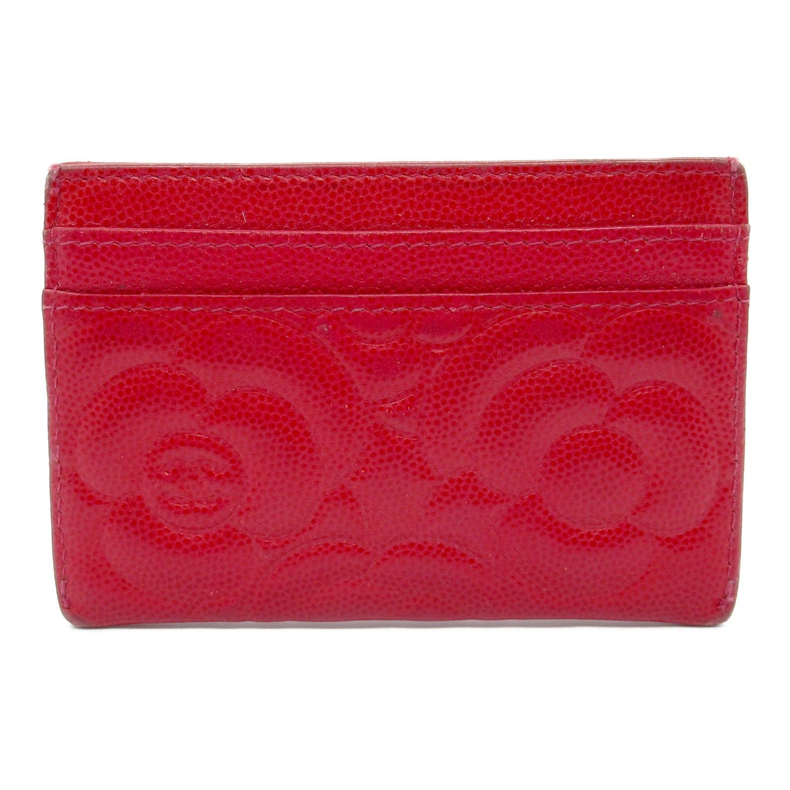 Chanel Chanel Camellia Card Case Leather Red Gold Hardware Size ONE SIZE - 2 Thumbnail