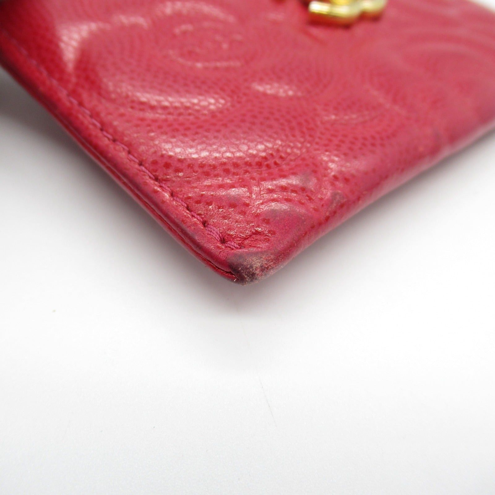 Chanel Chanel Camellia Card Case Leather Red Gold Hardware Size ONE SIZE - 8 Thumbnail