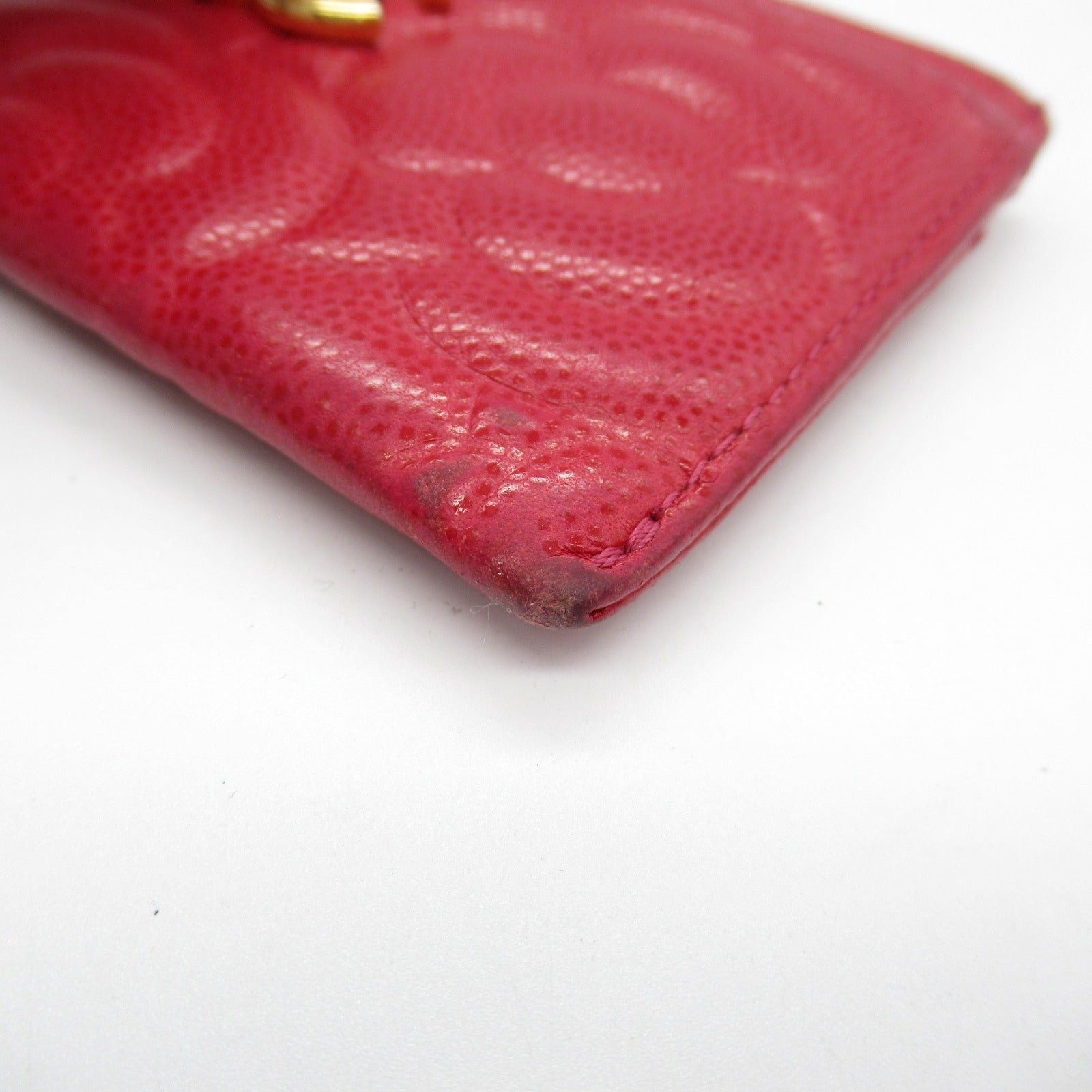 Chanel Chanel Camellia Card Case Leather Red Gold Hardware Size ONE SIZE - 9 Thumbnail
