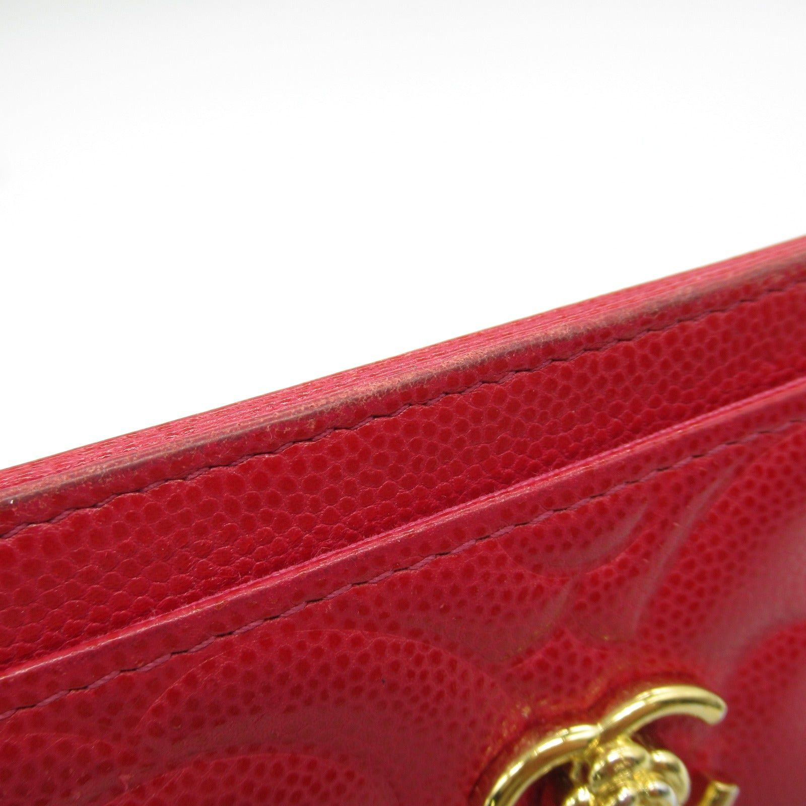 Chanel Chanel Camellia Card Case Leather Red Gold Hardware Size ONE SIZE - 12 Thumbnail