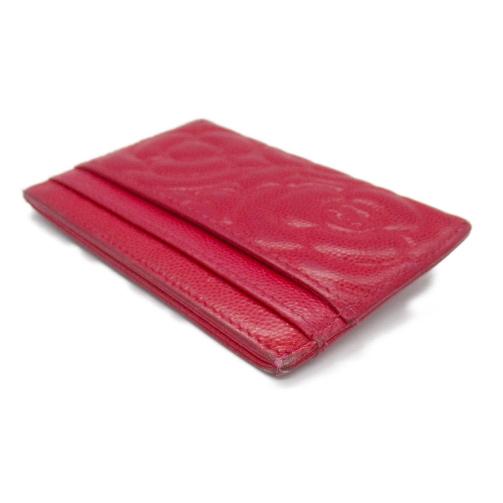 Chanel Chanel Camellia Card Case Leather Red Gold Hardware Size ONE SIZE - 4 Thumbnail