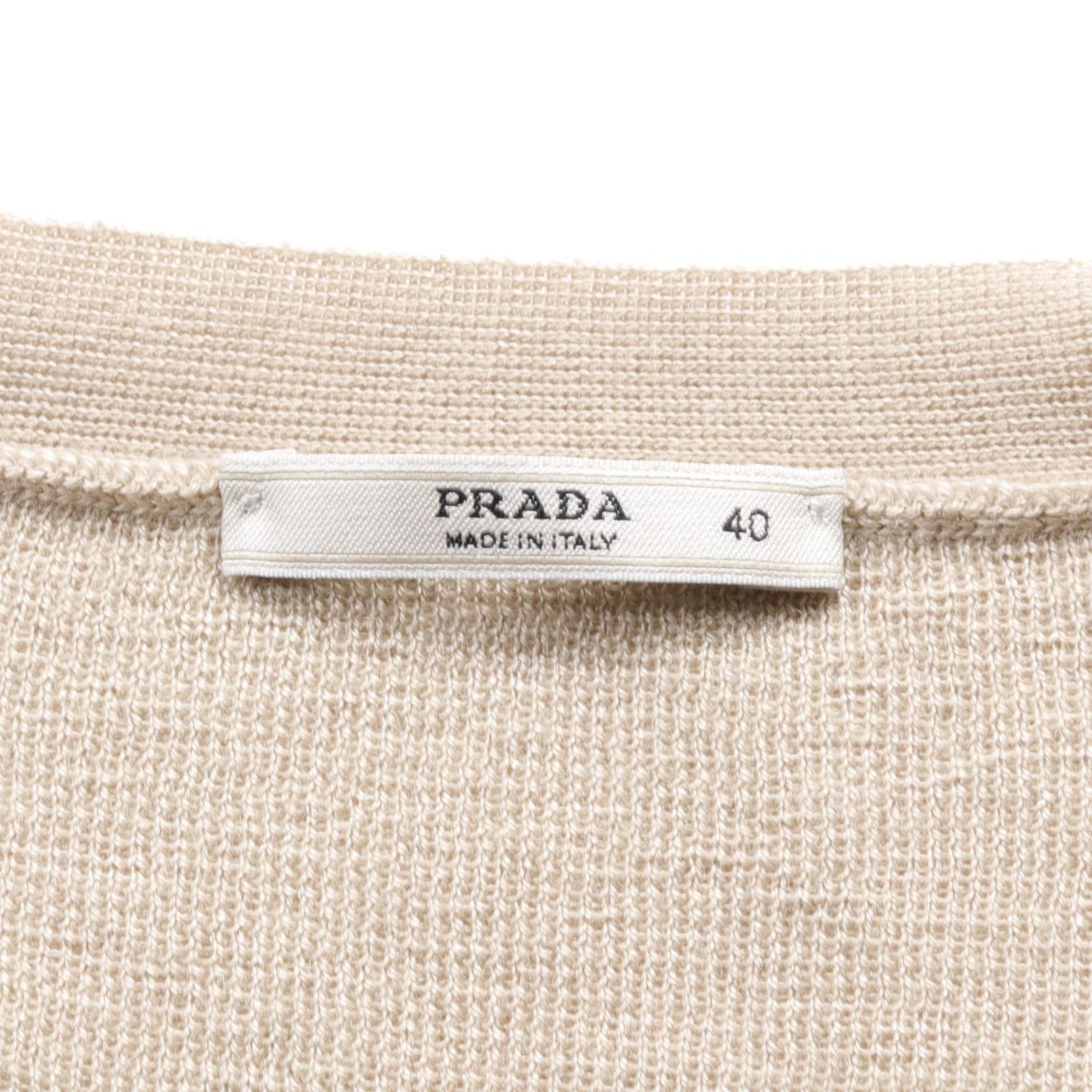 Prada Prada Cardigan V-Neck Cashmere Silk Beige Size ONE SIZE - 3 Thumbnail
