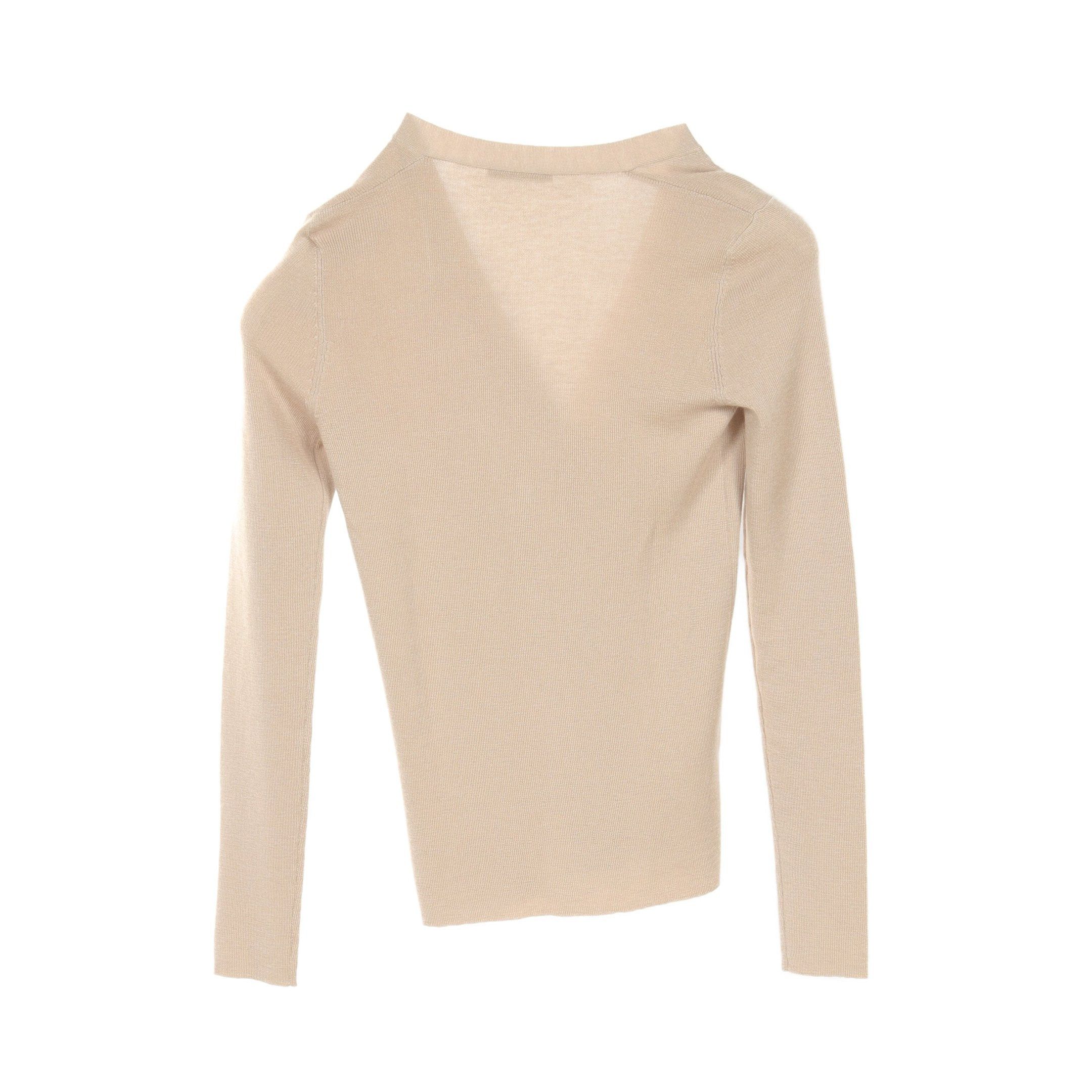 Prada Prada Cardigan V-Neck Cashmere Silk Beige Size ONE SIZE - 2 Thumbnail