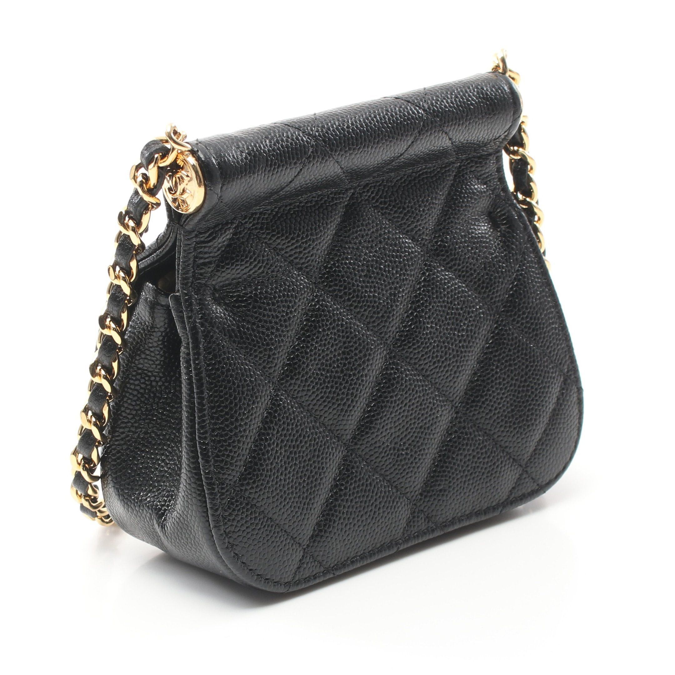 Chanel Chanel Mini Matelasse Chain Shoulder Bag Caviar Skin Black Gold Hardware Size ONE SIZE - 2 Thumbnail