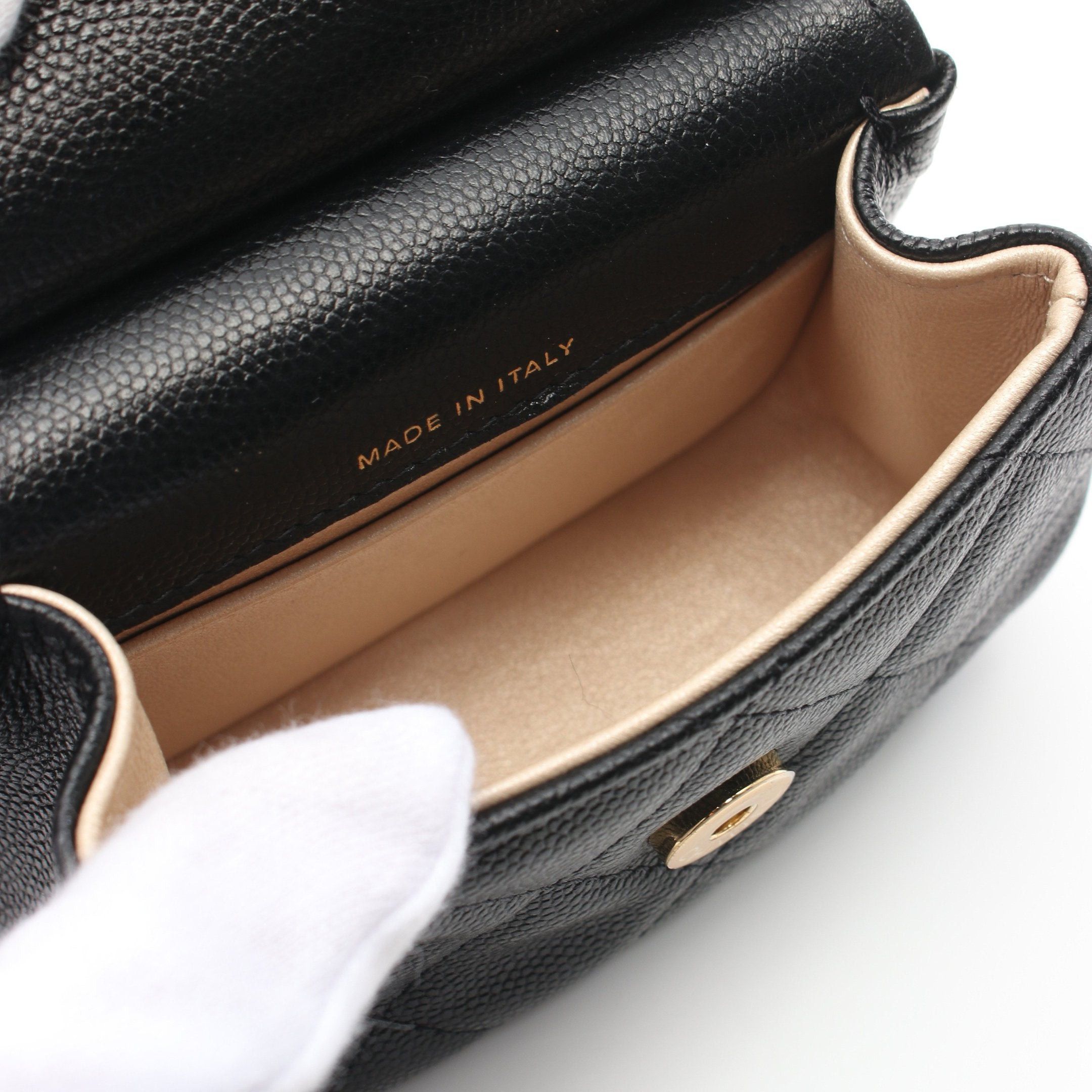 Chanel Chanel Mini Matelasse Chain Shoulder Bag Caviar Skin Black Gold Hardware Size ONE SIZE - 3 Thumbnail