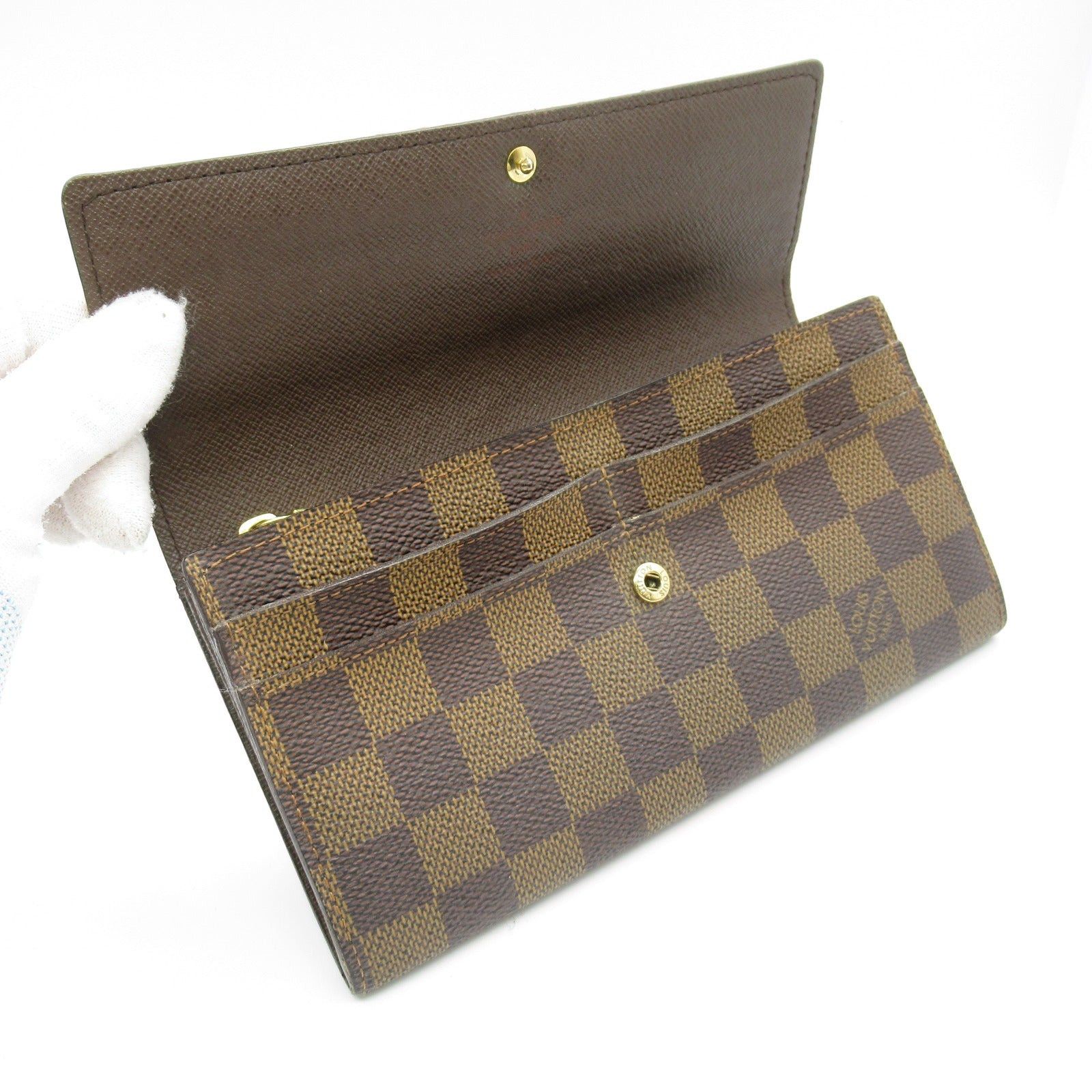 Louis Vuitton Louis Vuitton Portefeuil Sara Bi-Fold Wallet Coated Canvas Damier Brown Ebene Size ONE SIZE - 6 Thumbnail