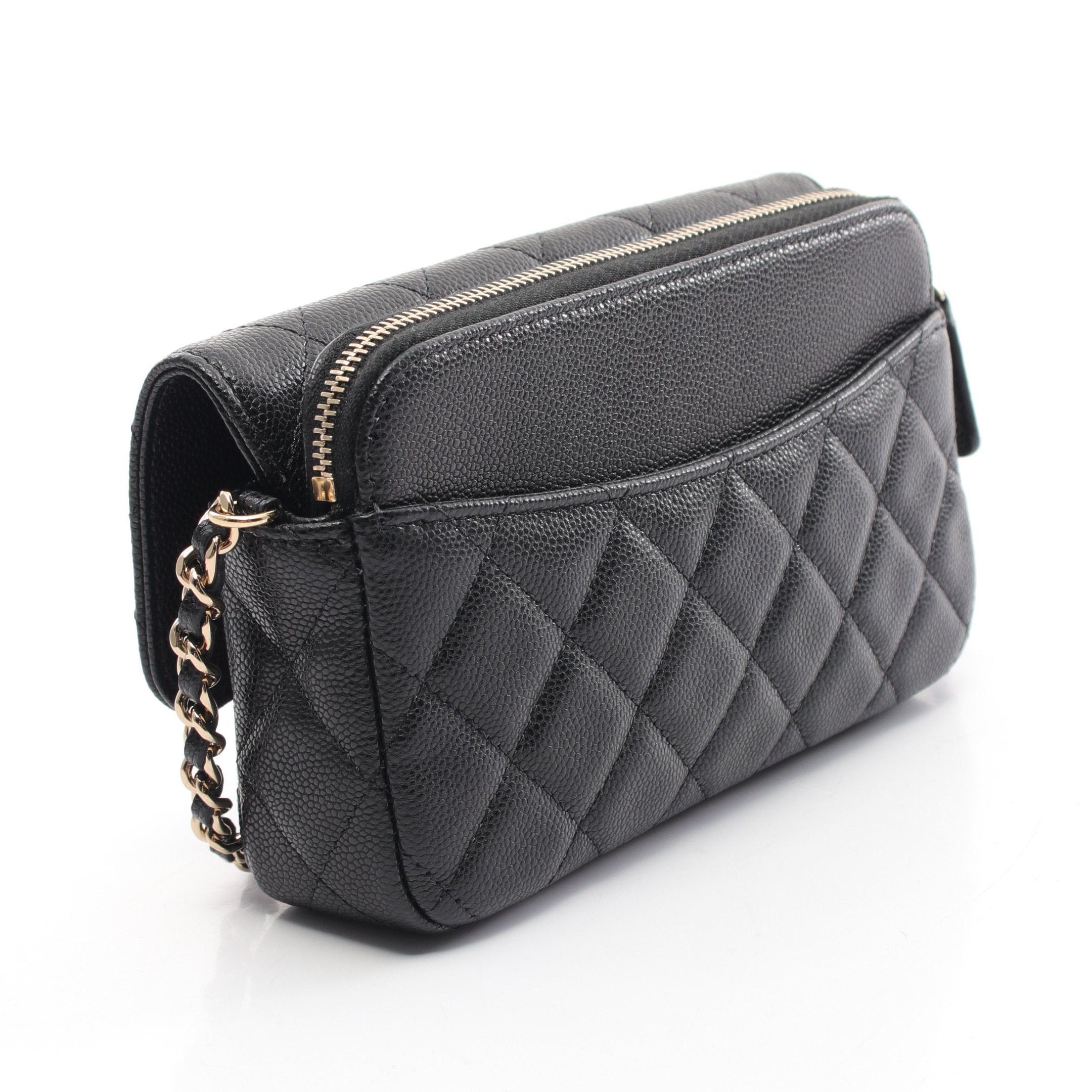 Chanel Chanel Matelasse Chain Phone Case Wallet Shoulder Bag Caviar Skin Black Gold Hardware Size ONE SIZE - 2 Thumbnail