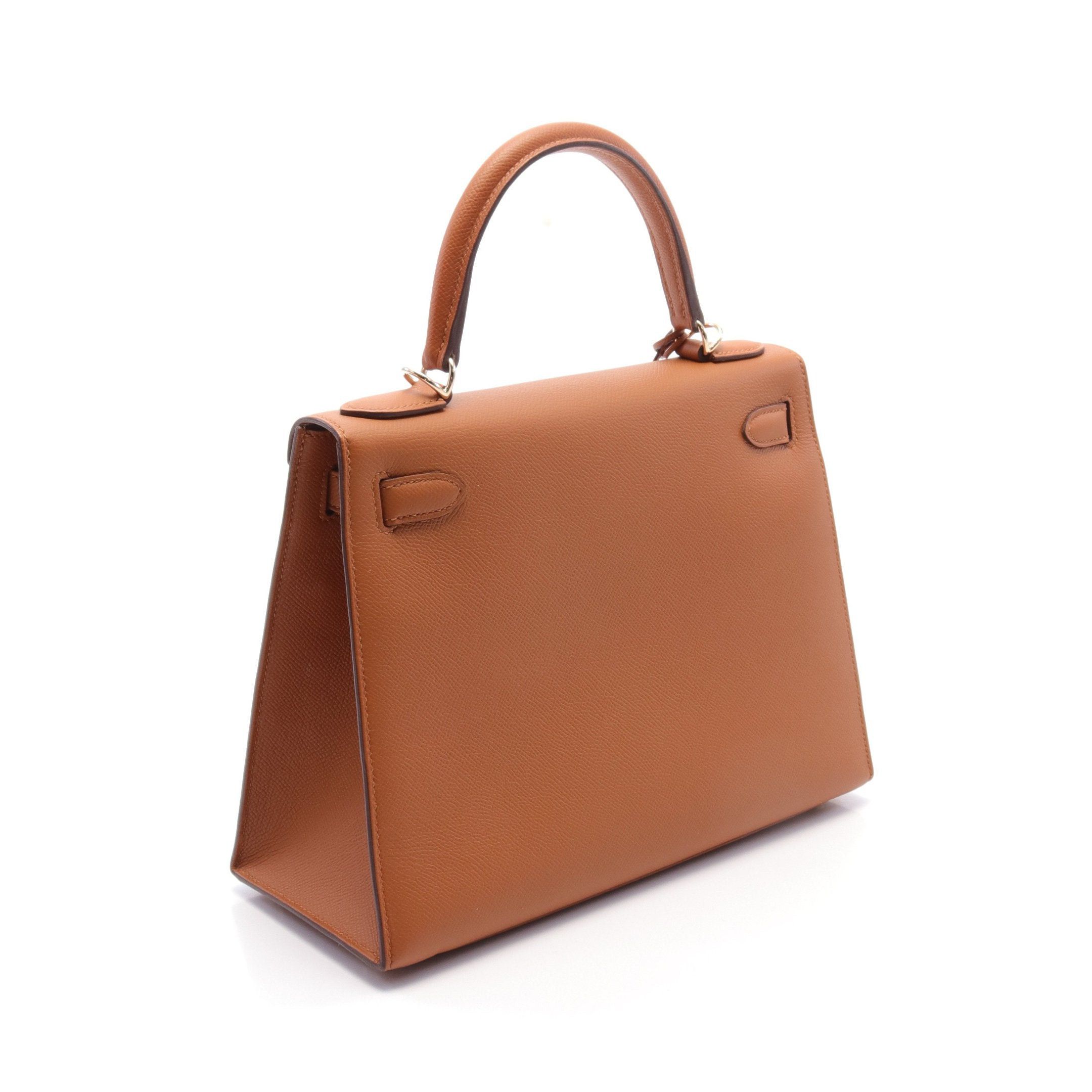 Hermes Hermes Kelly Letter 28 Gold Celeste Blue Saphir Handbag Veau Epsom Brown Light Navy Hardware D Stamp Size ONE SIZE - 2 Thumbnail