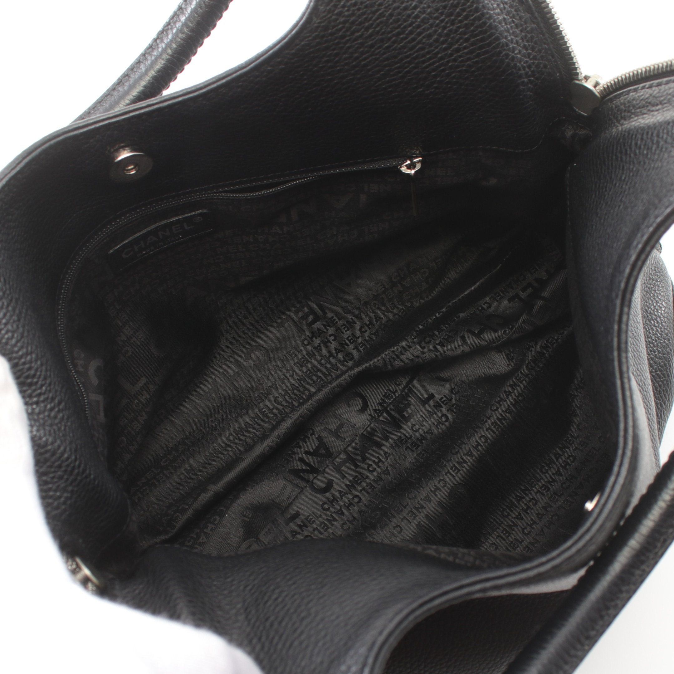 Chanel Chanel Handbag Leather Black Silver Hardware Tassel Size ONE SIZE - 3 Thumbnail