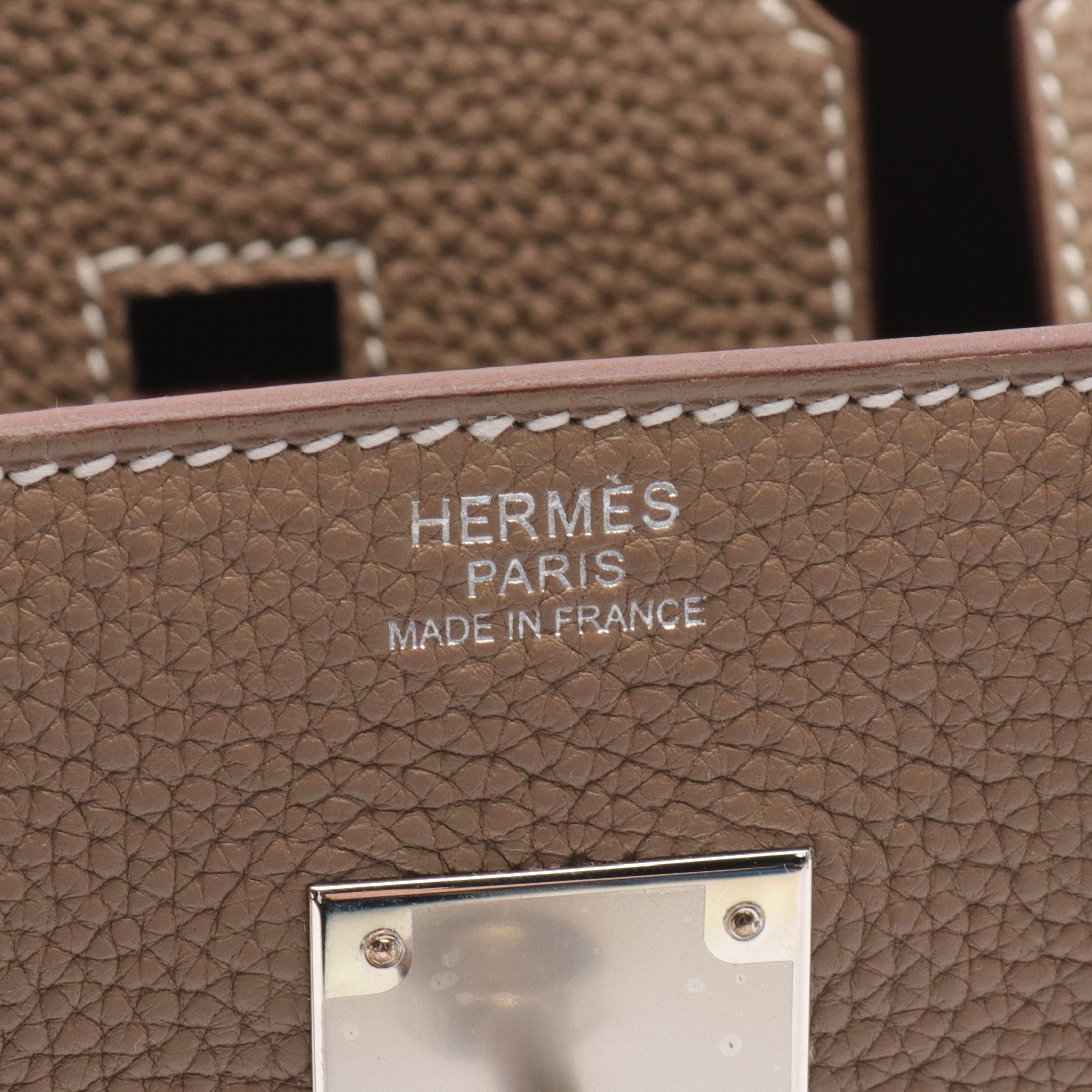 Hermes Hermes Birkin 30 Handbag Togo Gray Brown Silver Hardware Size ONE SIZE - 4 Thumbnail