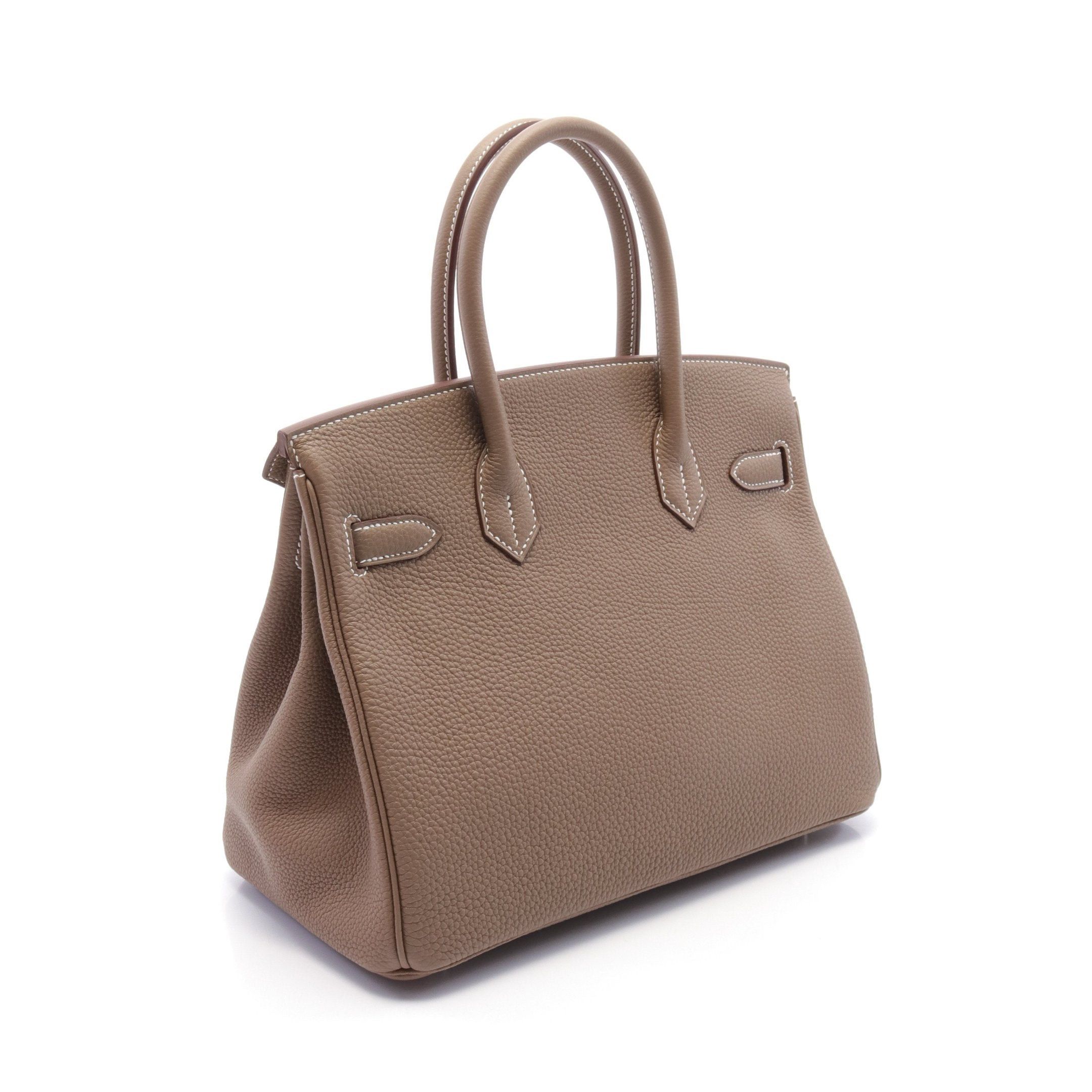 Hermes Hermes Birkin 30 Handbag Togo Gray Brown Silver Hardware Size ONE SIZE - 2 Thumbnail