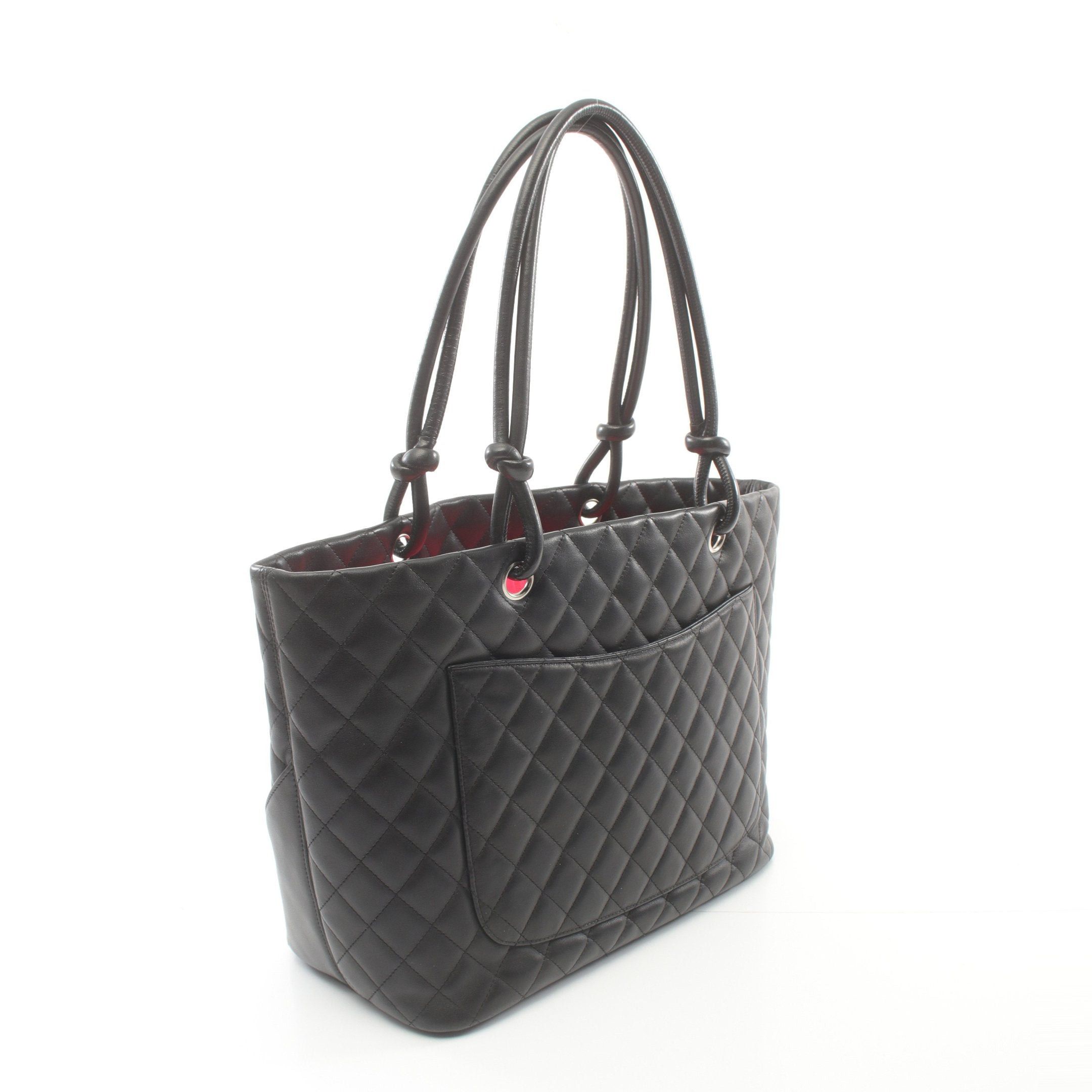 Chanel Chanel Cambon Line Large Shoulder Bag Tote Leather Black Silver Hardware Size ONE SIZE - 2 Thumbnail