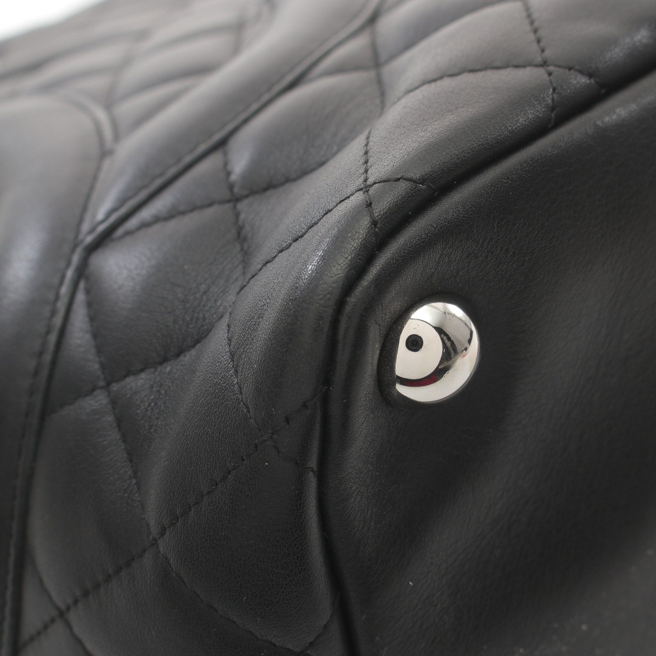 Chanel Chanel Cambon Line Large Shoulder Bag Tote Leather Black Silver Hardware Size ONE SIZE - 6 Thumbnail