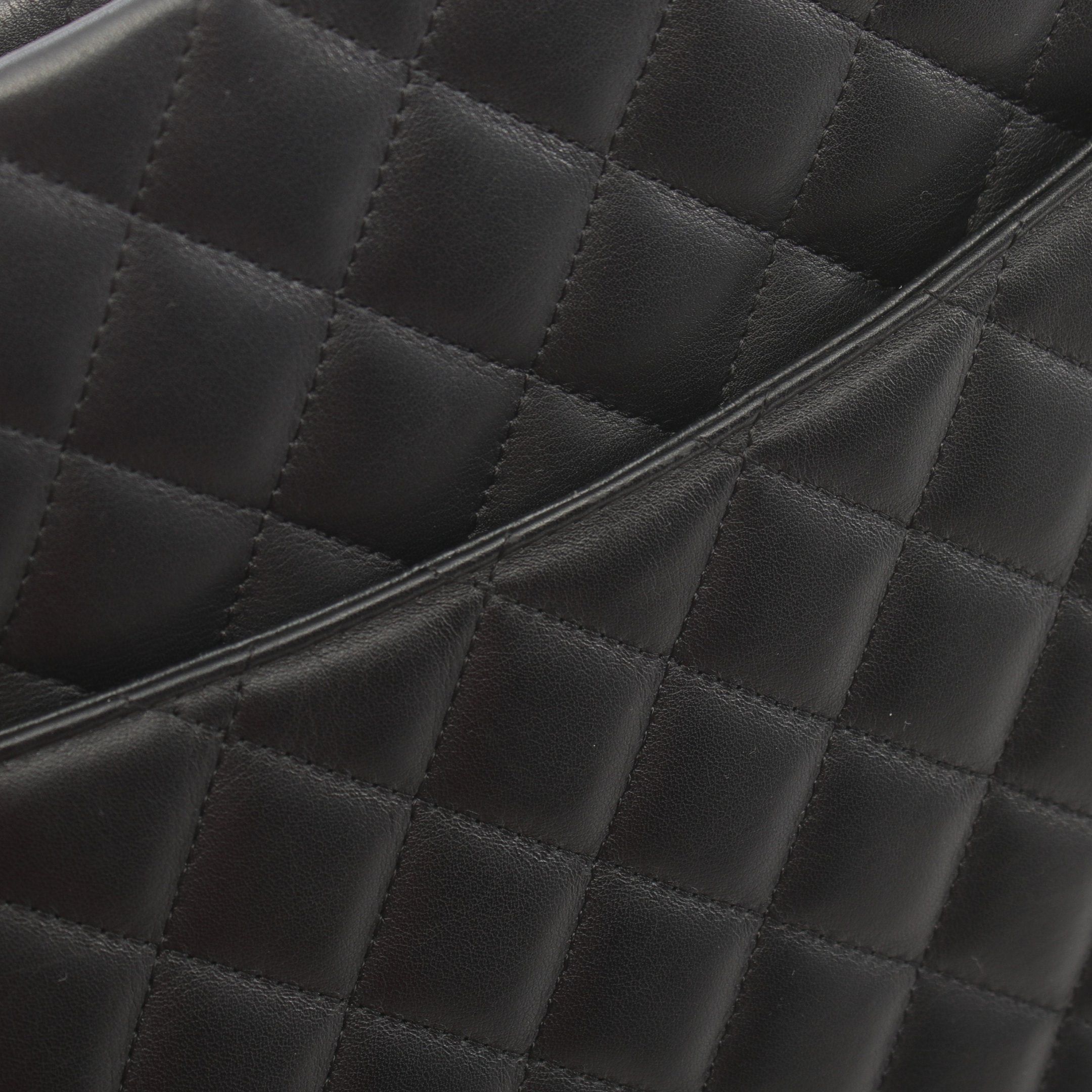 Chanel Chanel Cambon Line Large Shoulder Bag Tote Leather Black Silver Hardware Size ONE SIZE - 9 Thumbnail