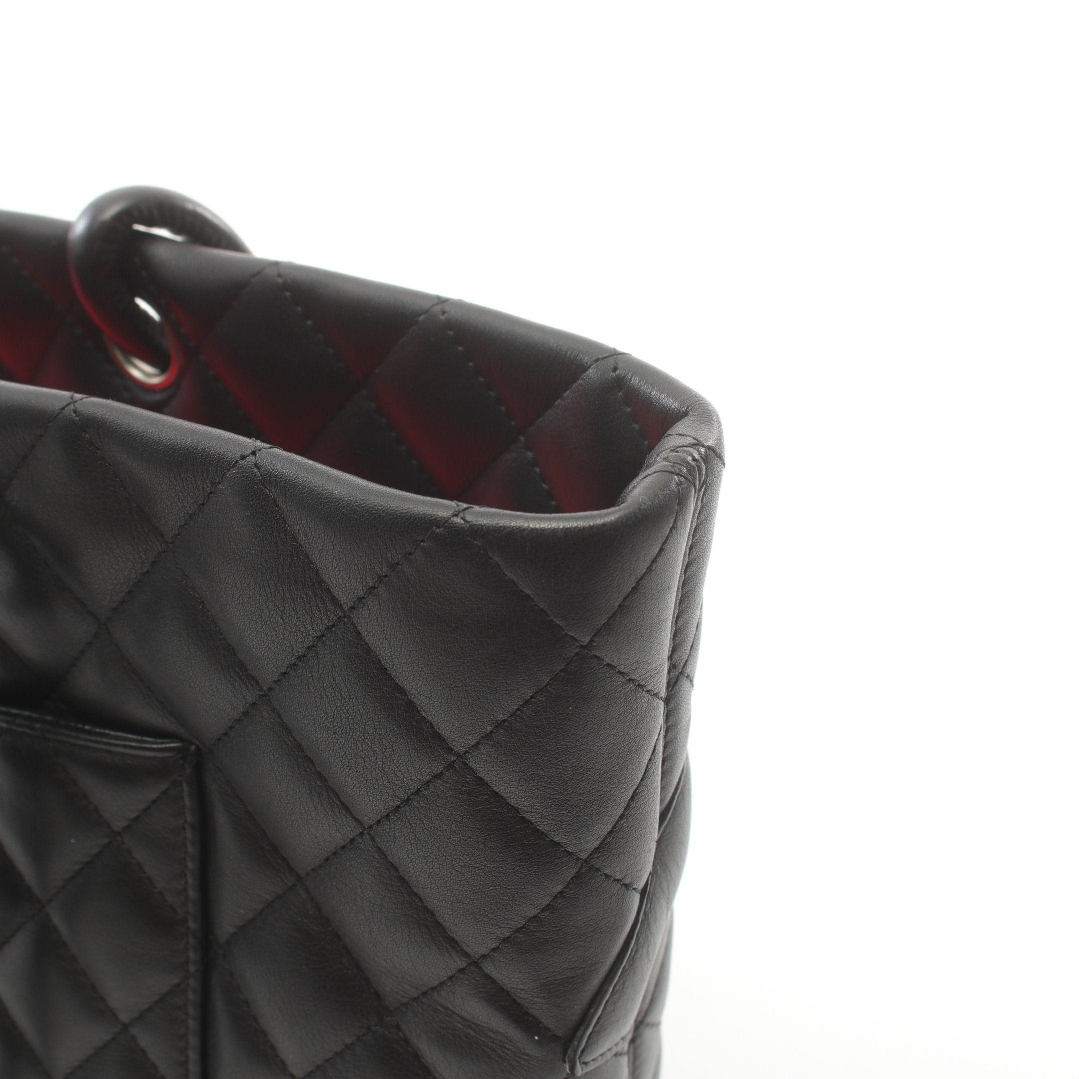 Chanel Chanel Cambon Line Large Shoulder Bag Tote Leather Black Silver Hardware Size ONE SIZE - 8 Thumbnail
