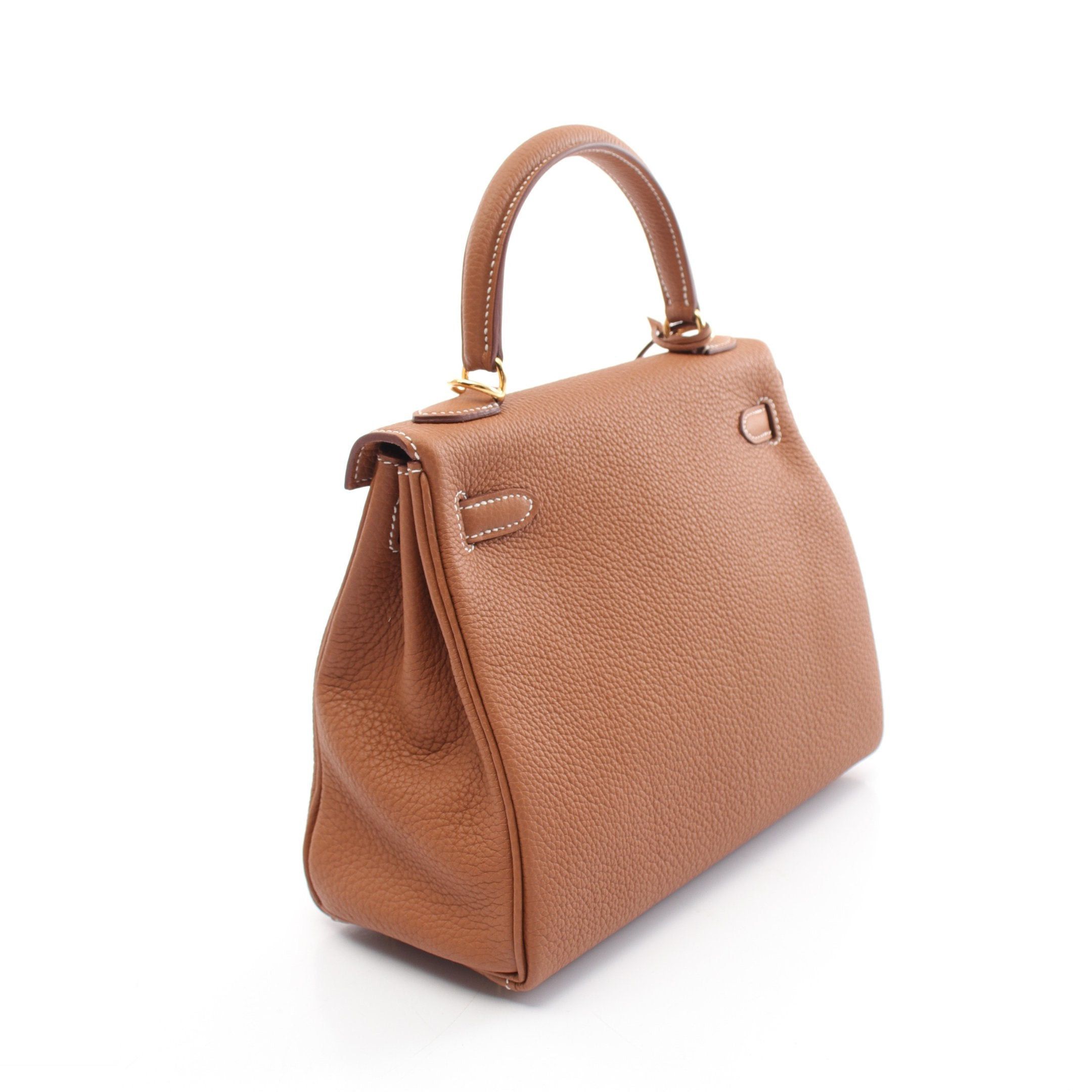 Hermes Hermes Kelly 25 Gold Handbag Togo Brown Hardware Inner Stitch Double Engraved Size ONE SIZE - 2 Thumbnail
