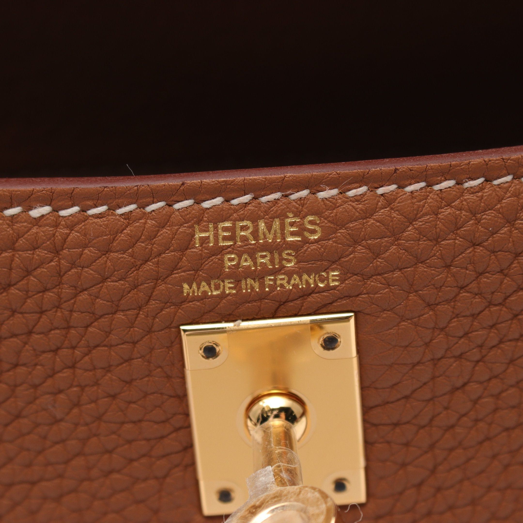 Hermes Hermes Kelly 25 Gold Handbag Togo Brown Hardware Inner Stitch Double Engraved Size ONE SIZE - 4 Thumbnail