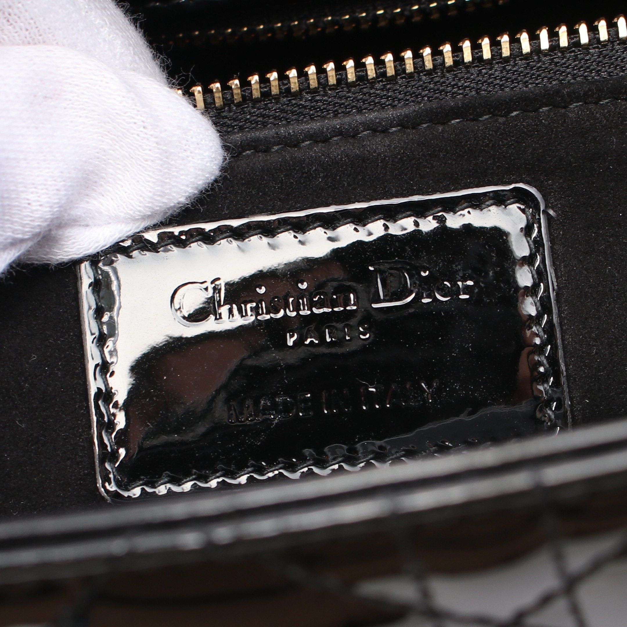 Dior Dior Lady Dior Canage Handbag Patent Leather Black Size ONE SIZE - 4 Thumbnail