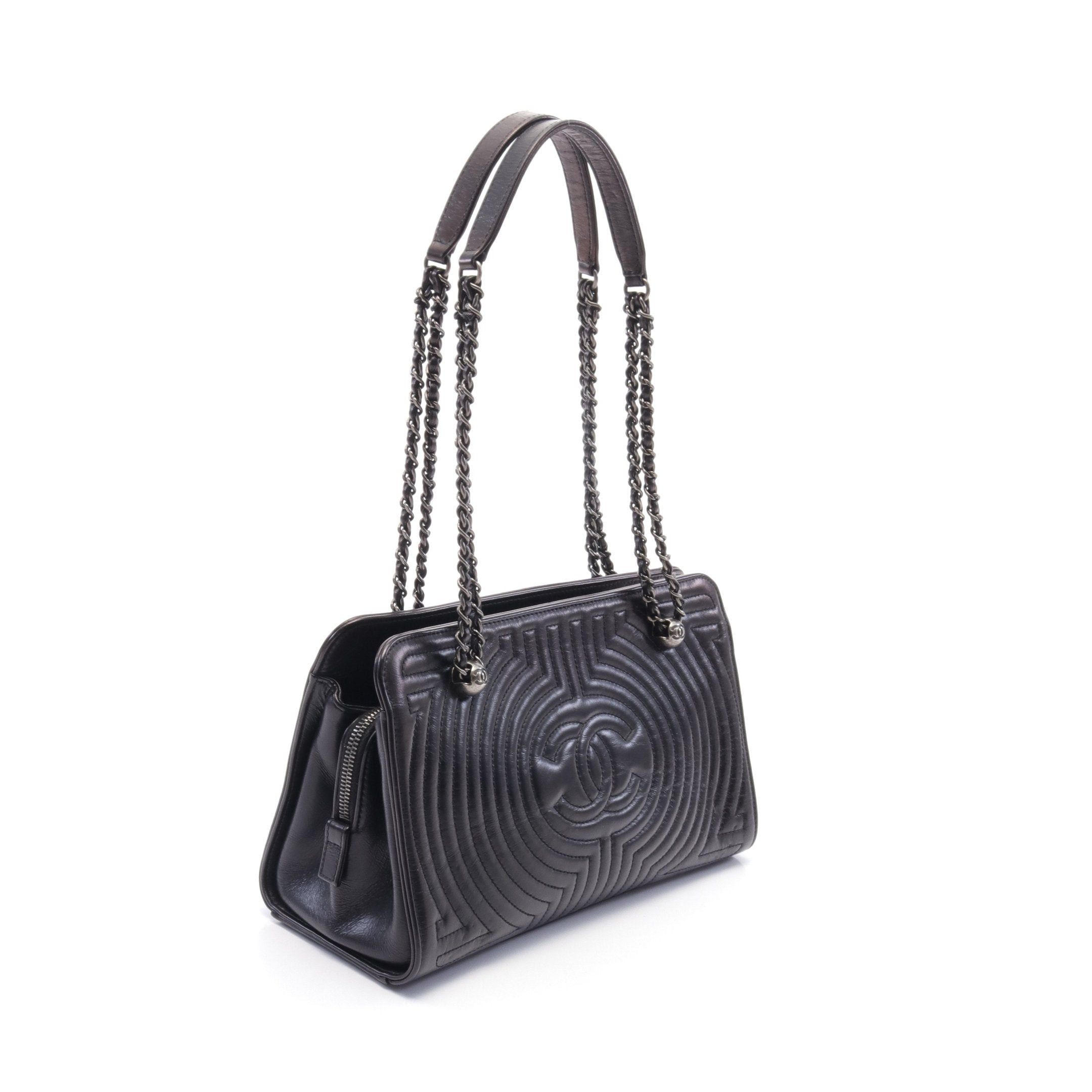 Chanel Chanel Coco Mark Chain Shoulder Bag Leather Black Antique Silver Hardware Size ONE SIZE - 2 Thumbnail