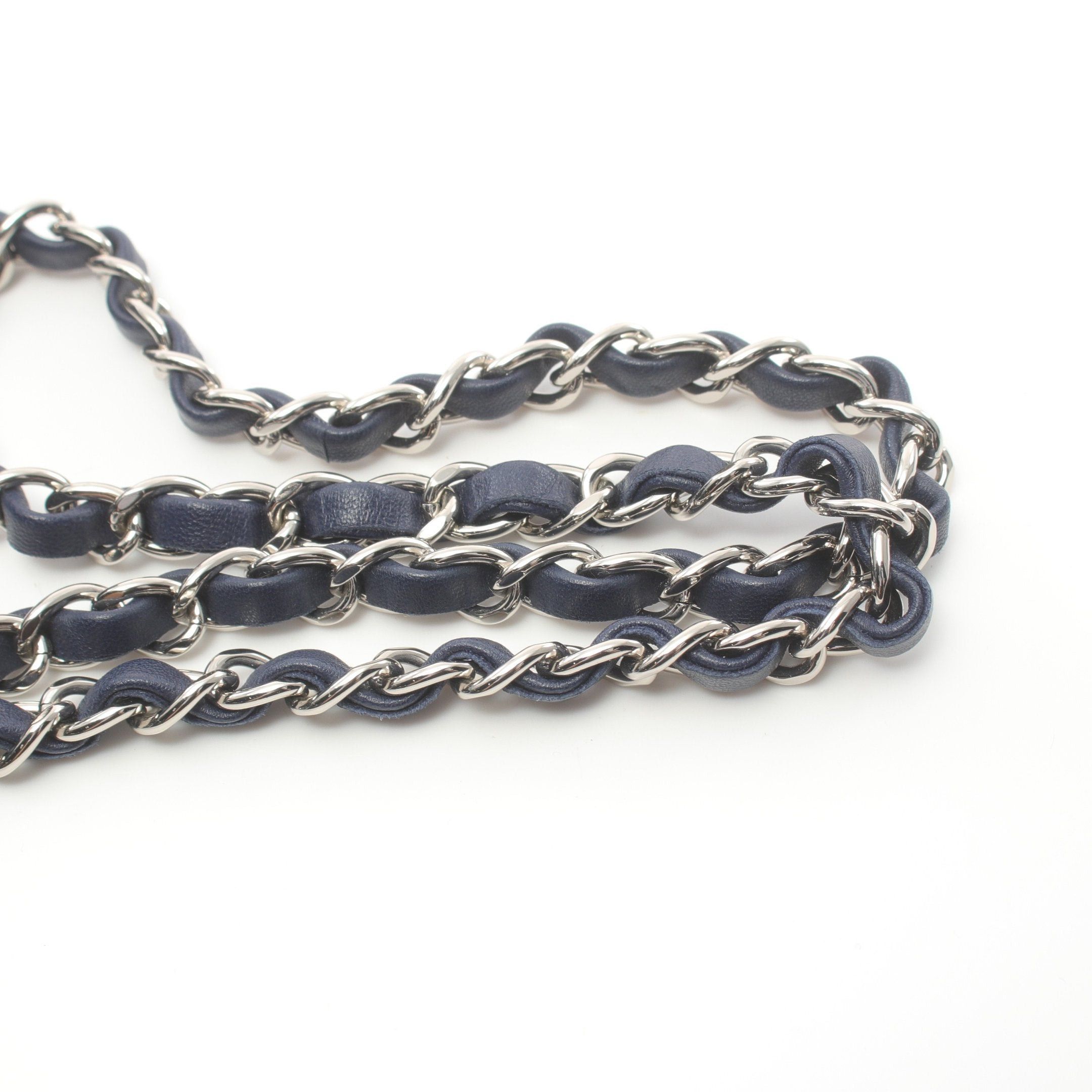 Chanel Chanel Mini Matelasse Chain Shoulder Bag Lambskin Navy Silver Hardware Size ONE SIZE - 9 Thumbnail