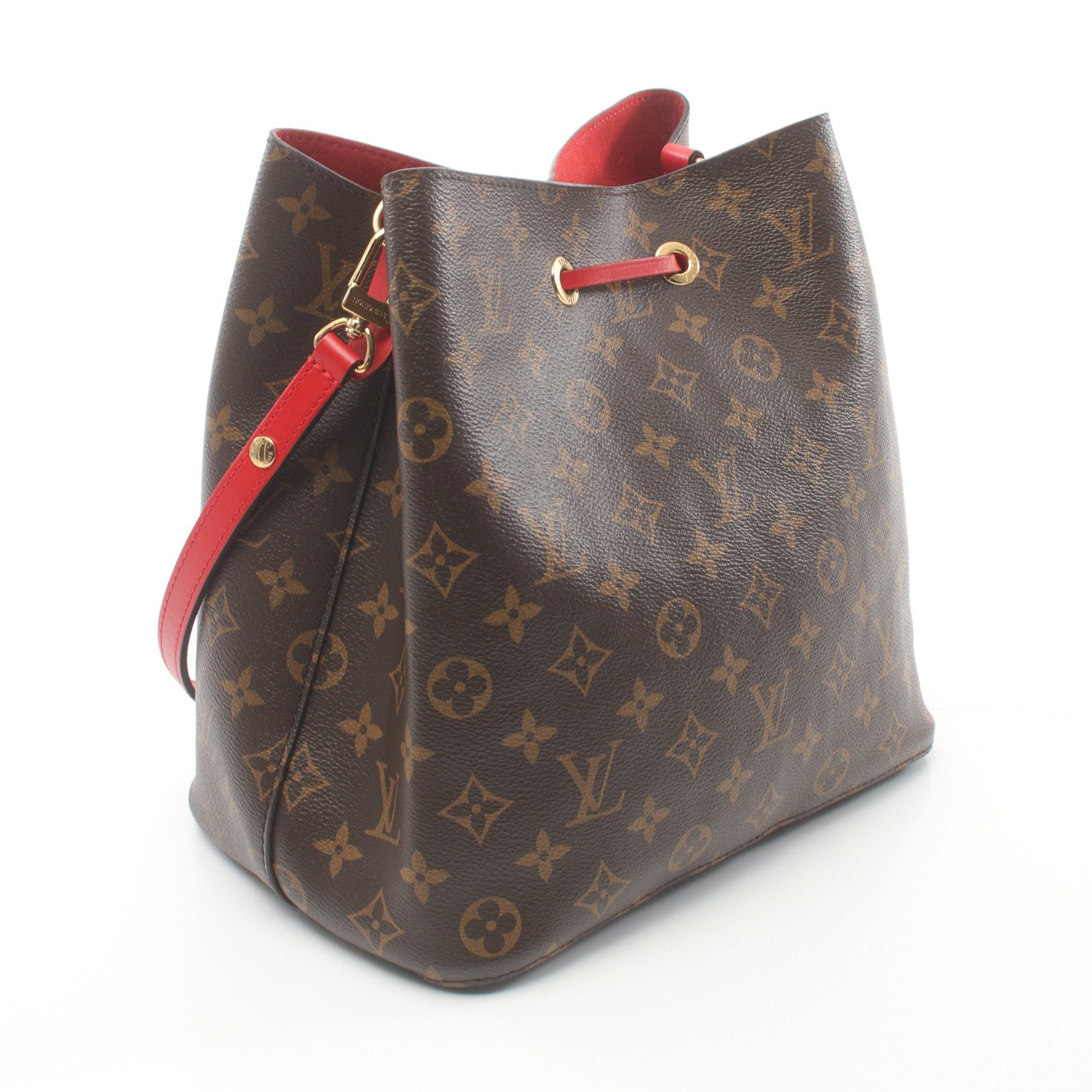Louis Vuitton Louis Vuitton Neo Noe Monogram Coquelicot Shoulder Bag Leather Brown Red Size ONE SIZE - 2 Thumbnail