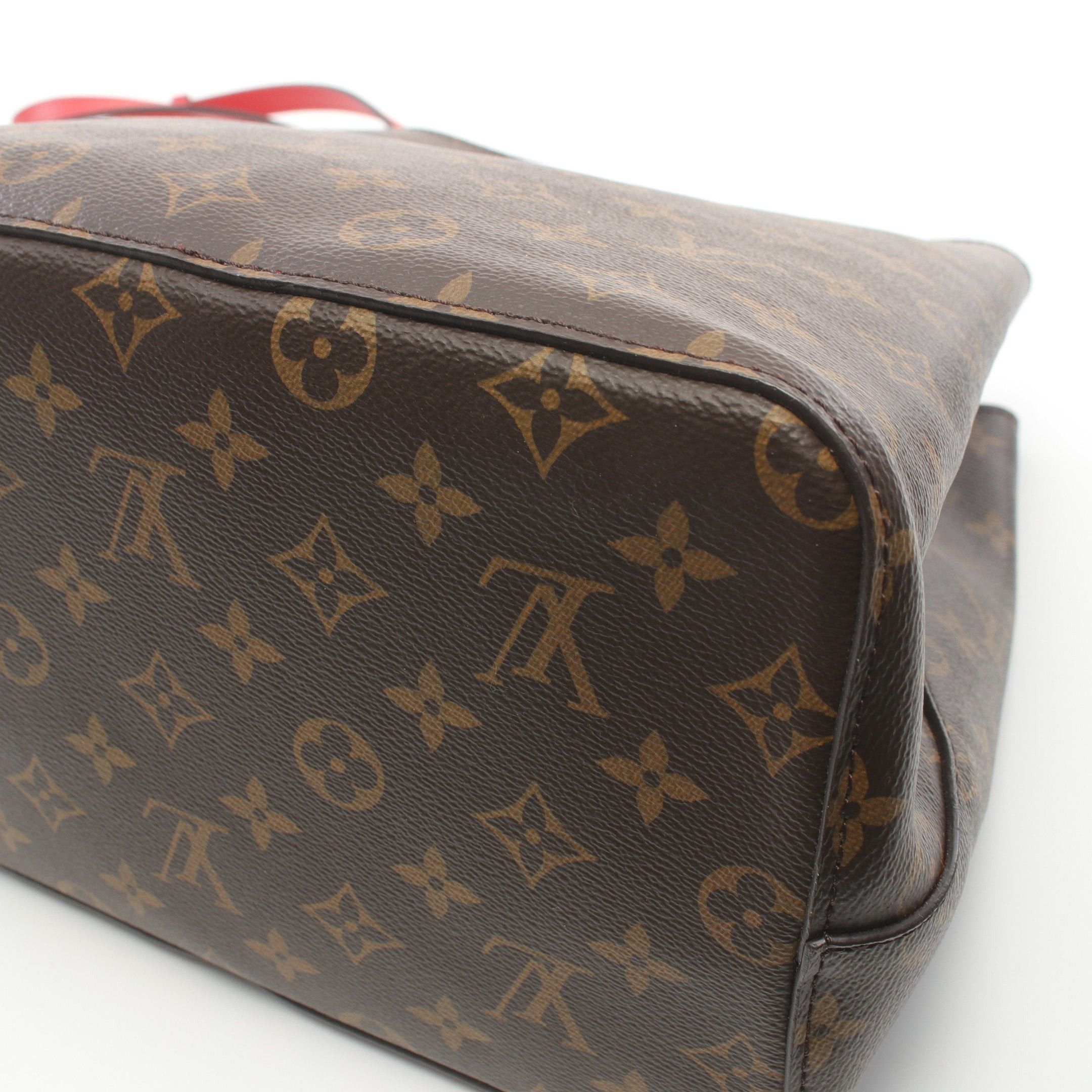 Louis Vuitton Louis Vuitton Neo Noe Monogram Coquelicot Shoulder Bag Leather Brown Red Size ONE SIZE - 7 Thumbnail