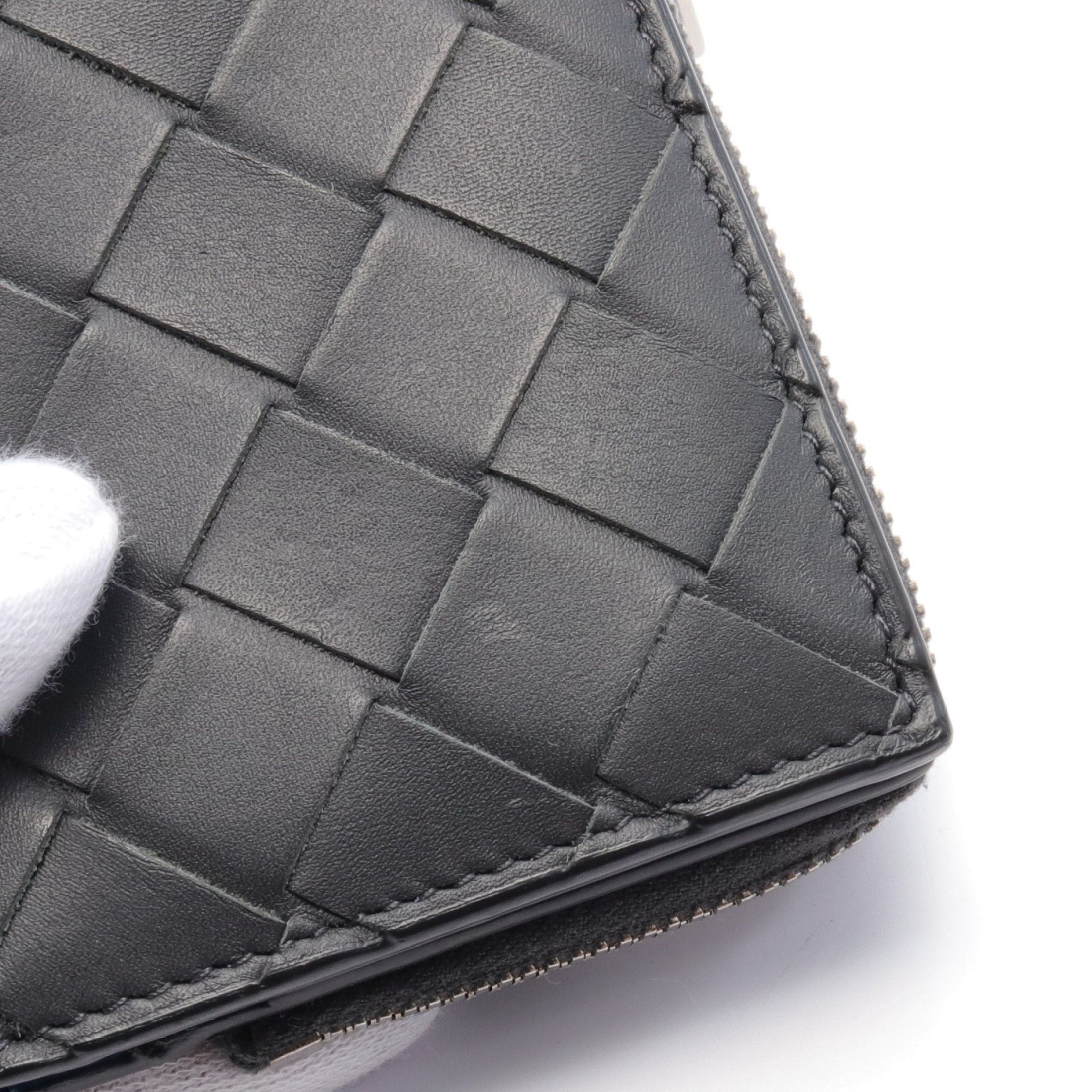 Bottega Veneta Bottega Veneta Intrecciato Bi-Fold Wallet Leather Dark Gray Size ONE SIZE - 7 Thumbnail