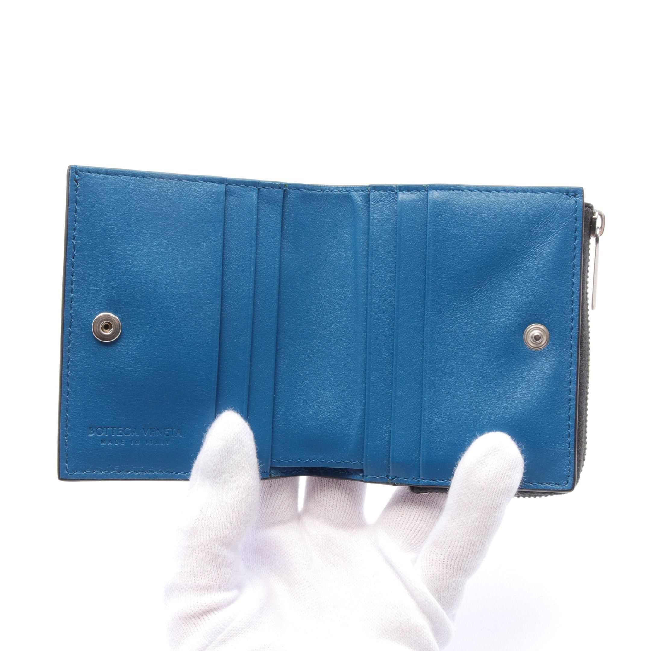 Bottega Veneta Bottega Veneta Intrecciato Bi-Fold Wallet Leather Dark Gray Size ONE SIZE - 3 Thumbnail